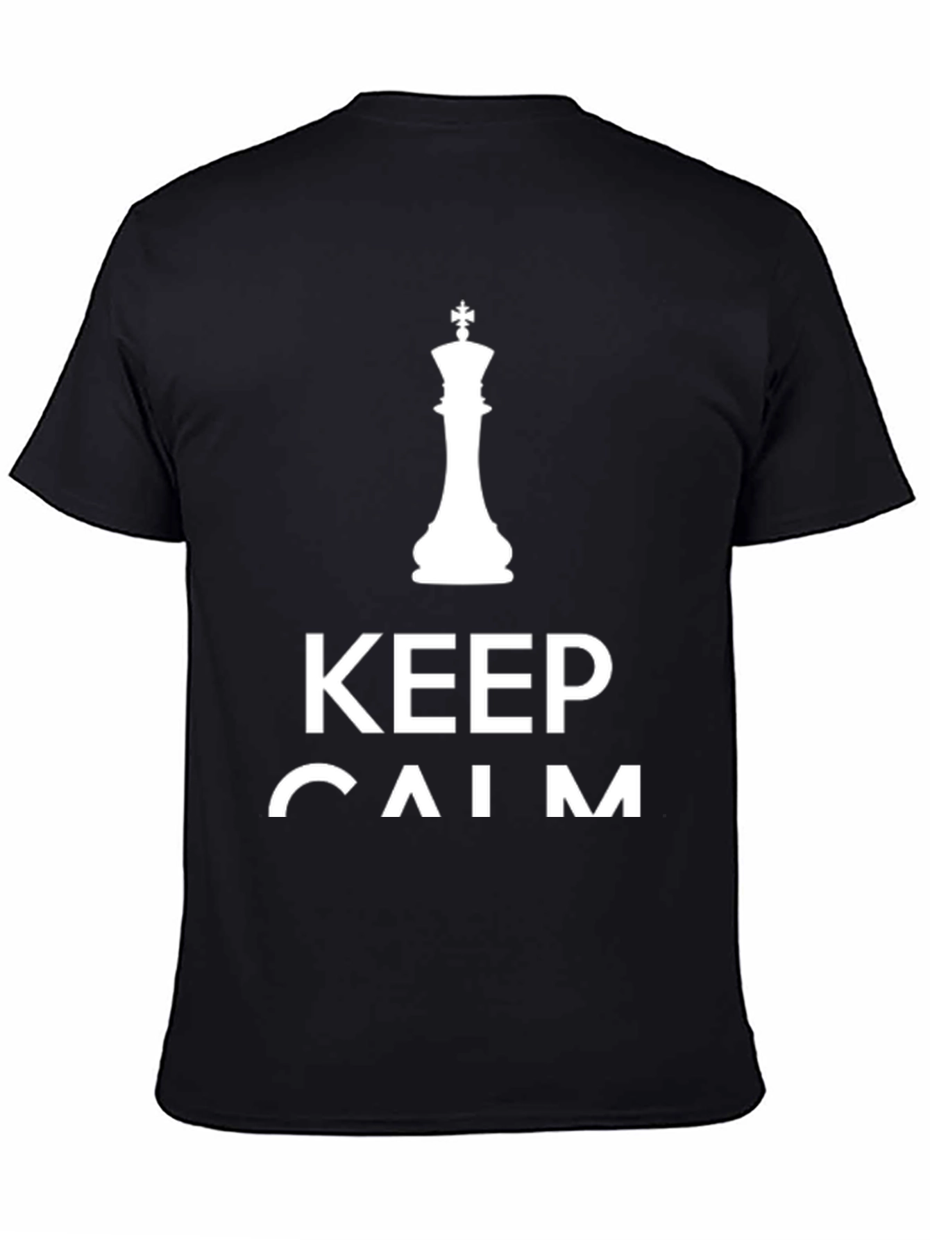 Black Keep Calm Chess King T-Shirt view 4