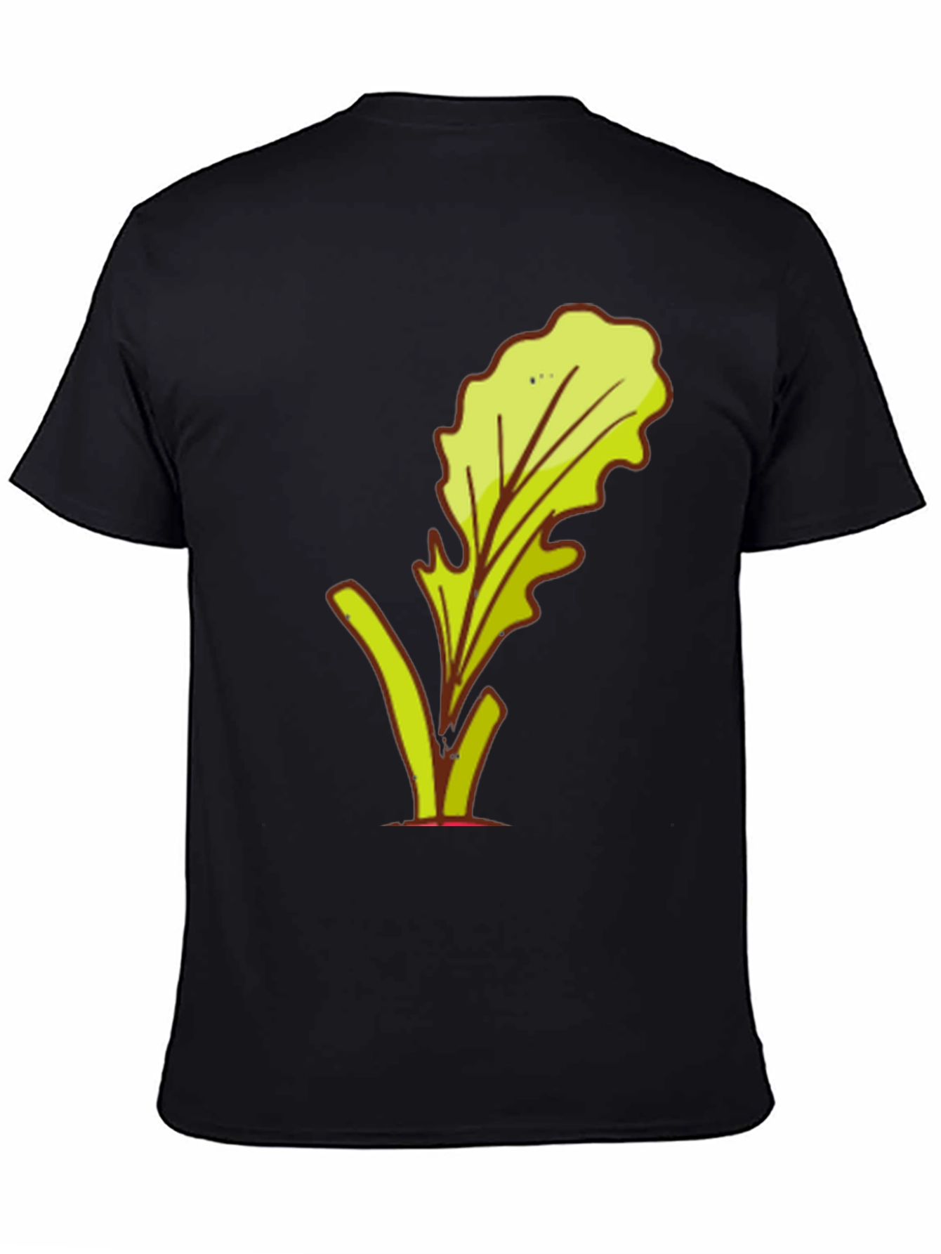 Black Leafy Graphic Tee - Stylish Casual Wear view 4