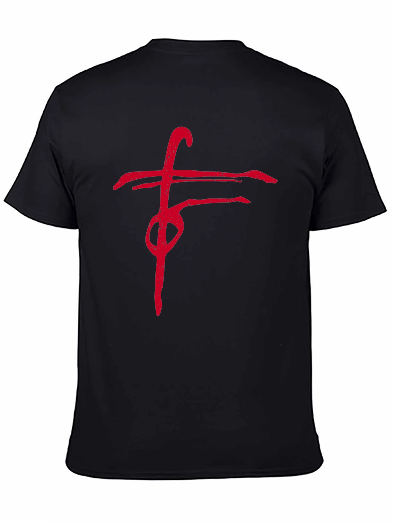 Black Black T-Shirt with Red Abstract Graphic view 4