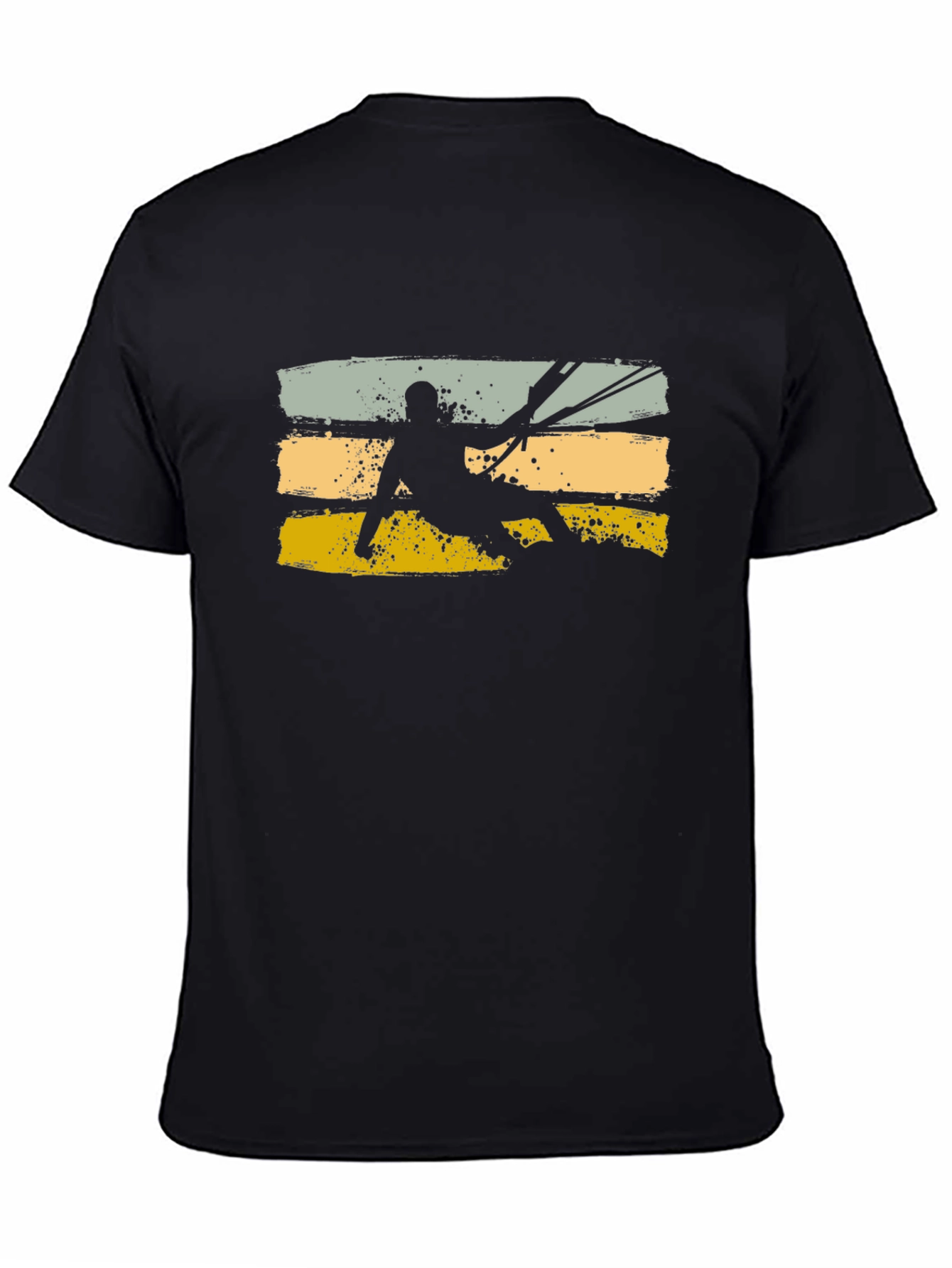 Black Kitesurfing Silhouette Graphic Tee view 4