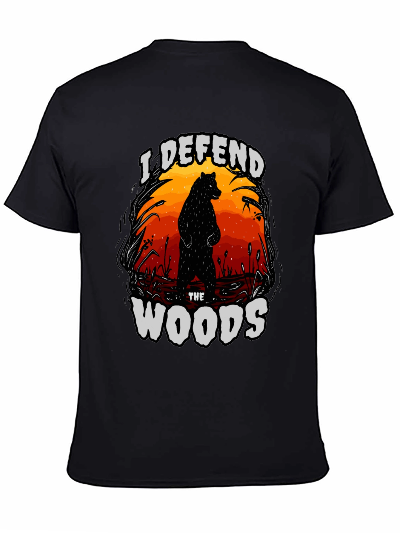 Black I Defend The Woods Graphic Tee - Black view 4