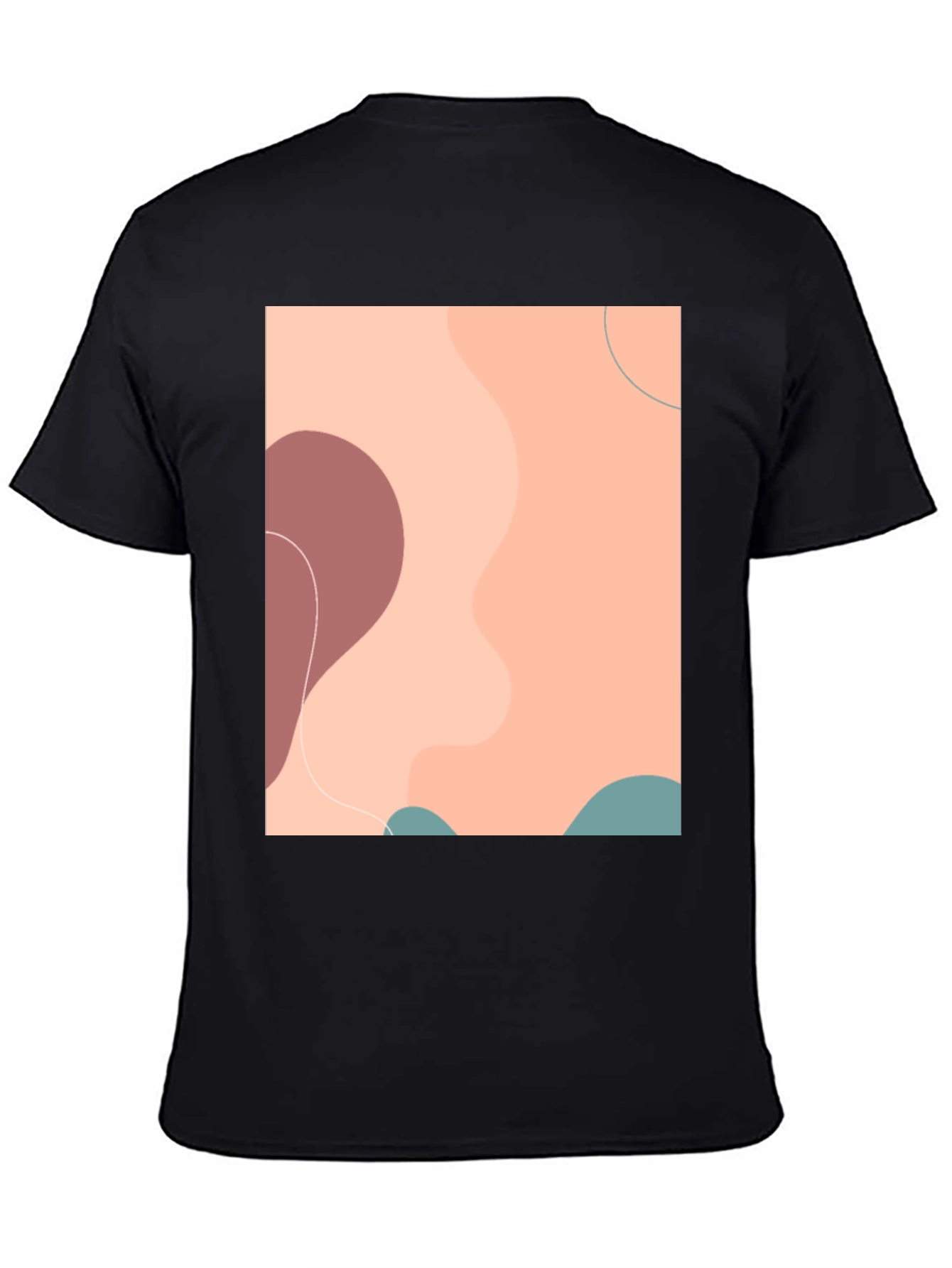 Black Abstract Graphic Print Men's Black T-Shirt view 4
