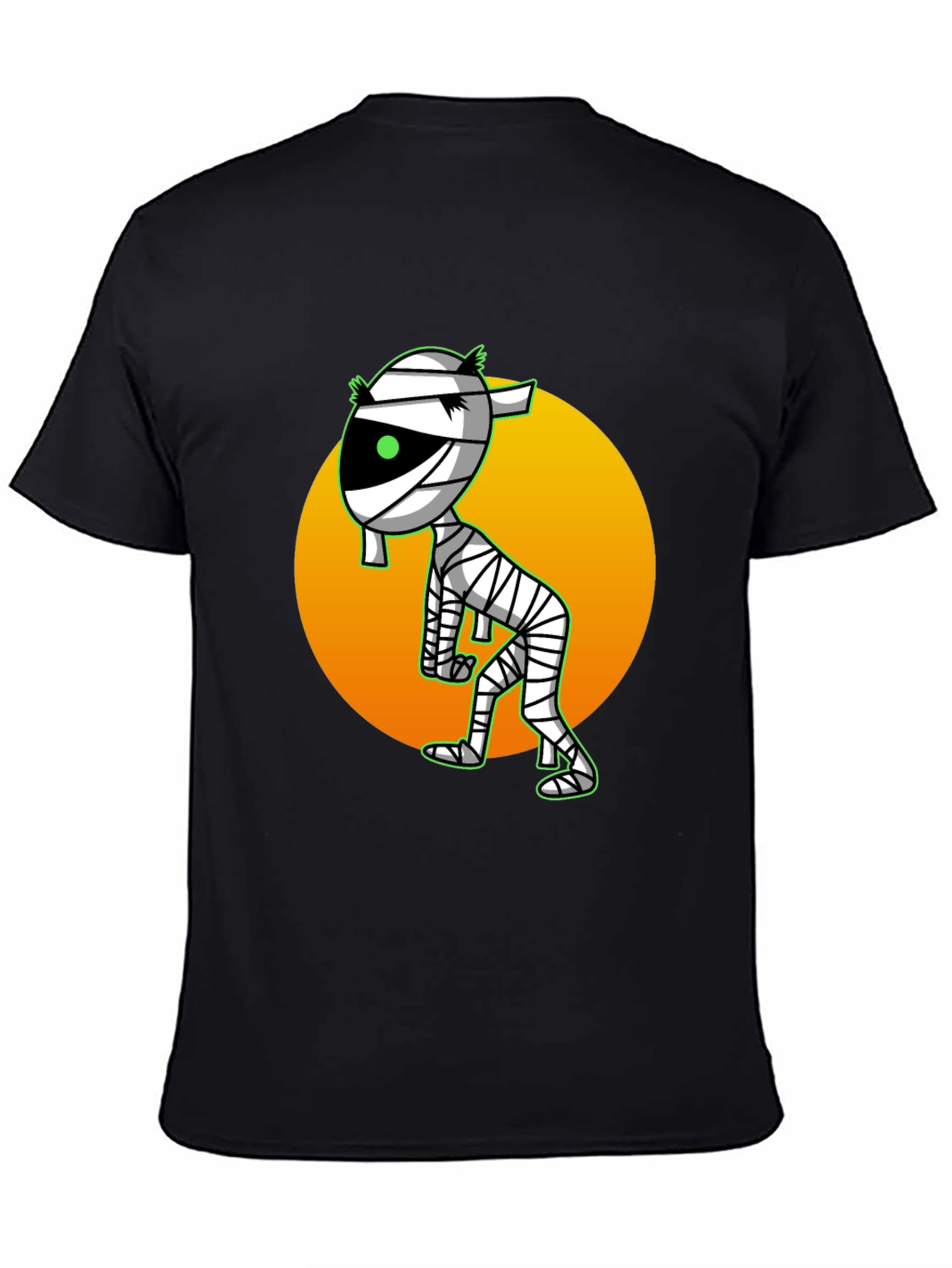 Black Mummy Cartoon T-Shirt - Spooky Fun view 4