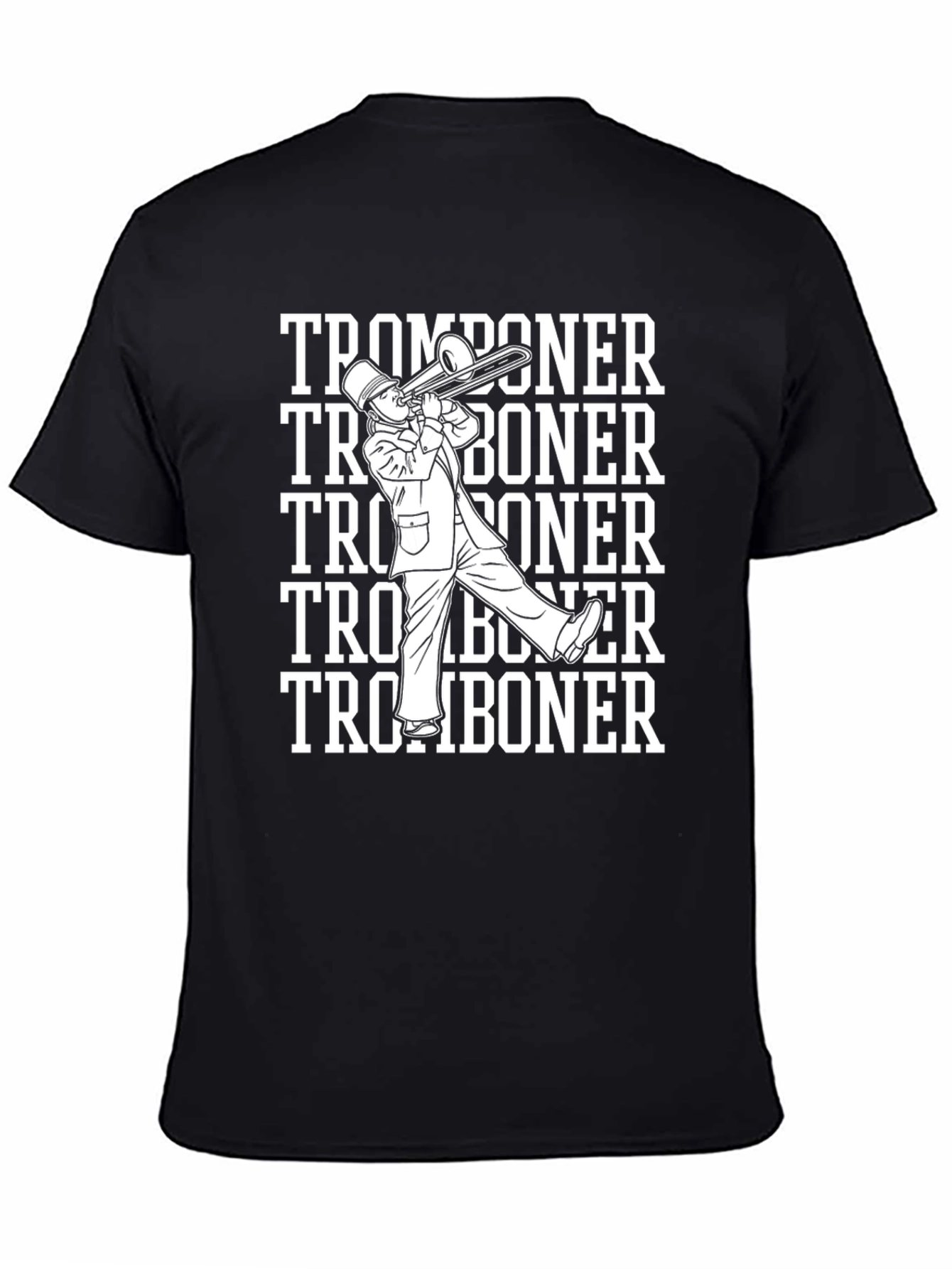 Black Tromboner T-Shirt, Band Humor Tee view 4