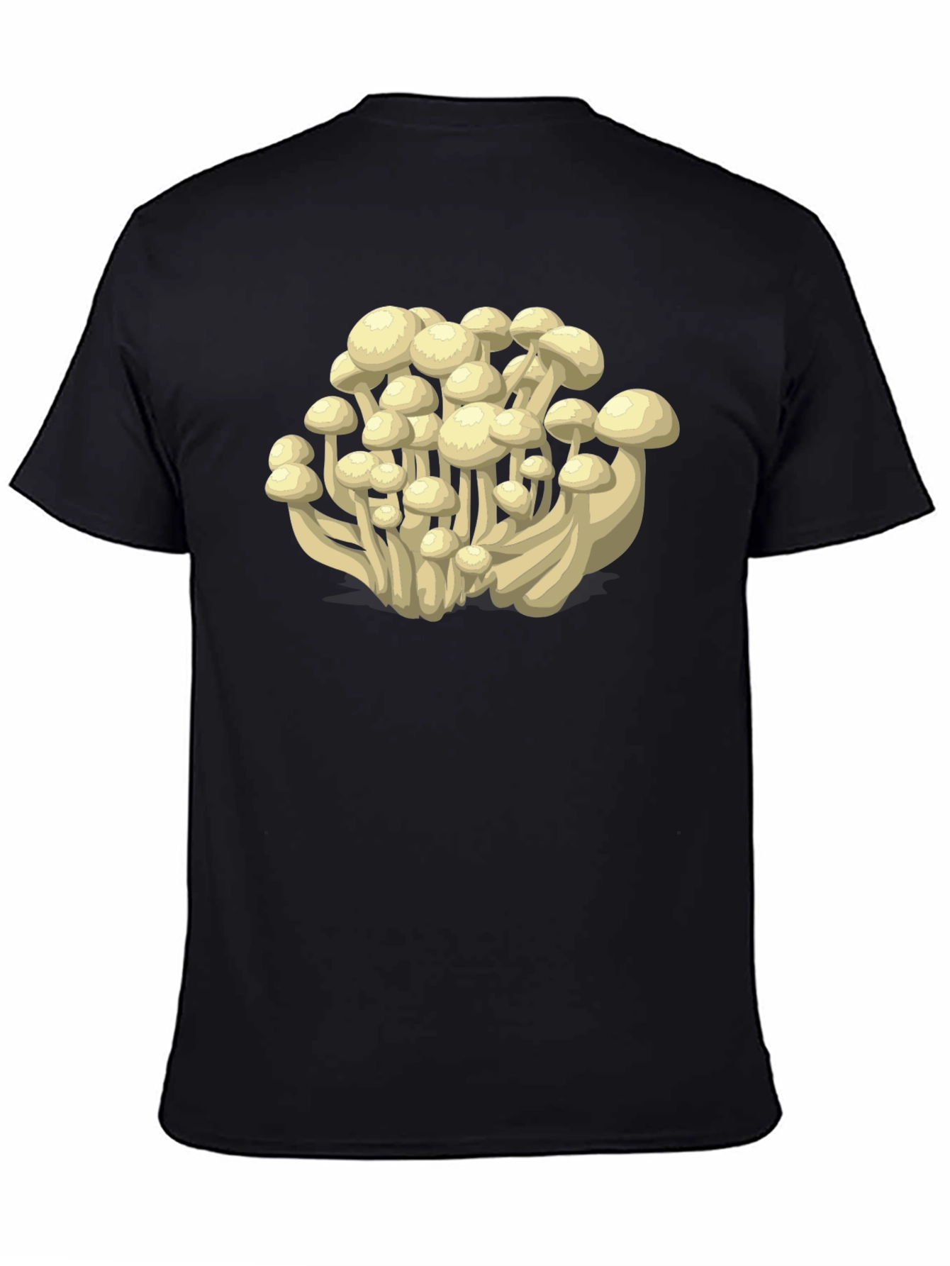 Black Mushroom Print T-Shirt - Funky Fungi Fashion view 4