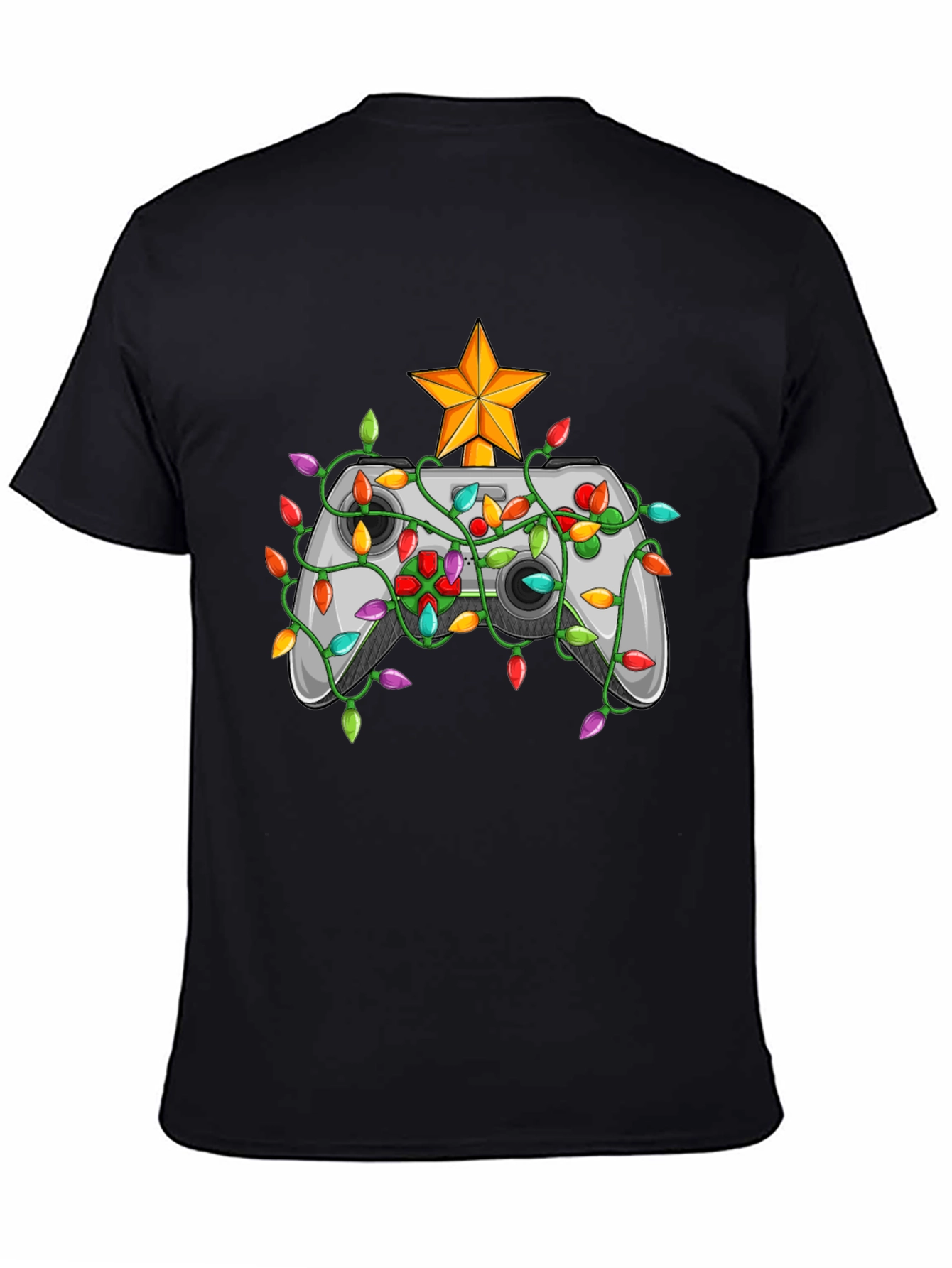 Black Gamer Christmas T-Shirt - Holiday Gaming Tee view 4