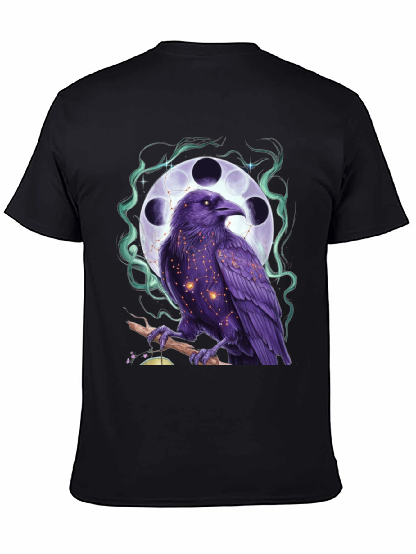 Black Raven Moon Phase Graphic Tee view 4