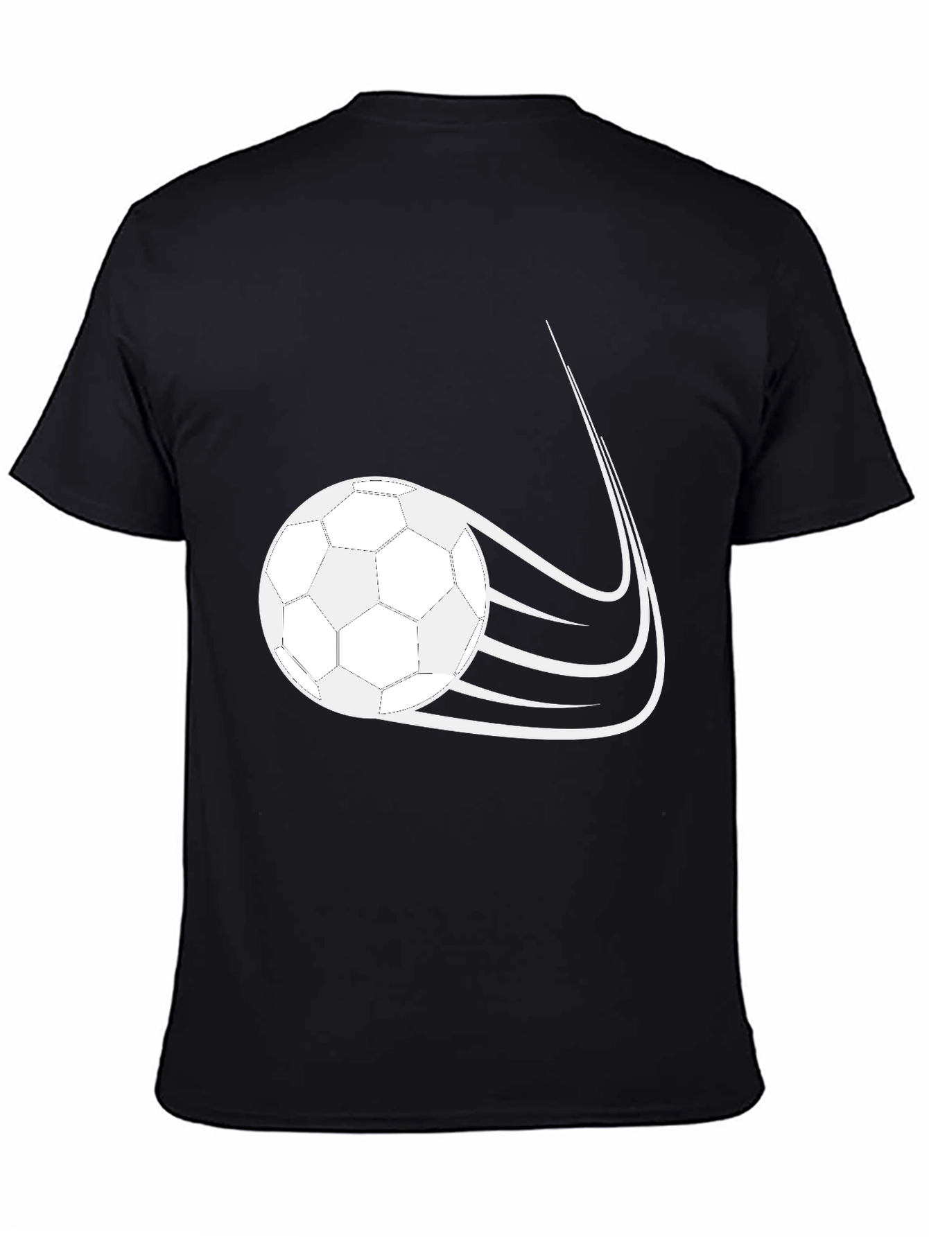 Soccer Ball Graphic Black T-Shirt - 4