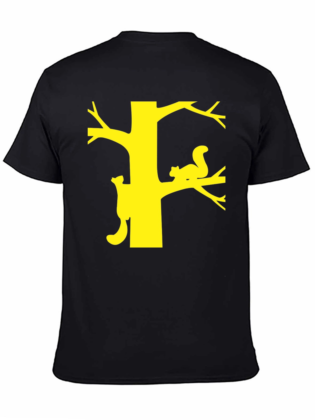 Black Squirrel Tree Black T-Shirt view 4