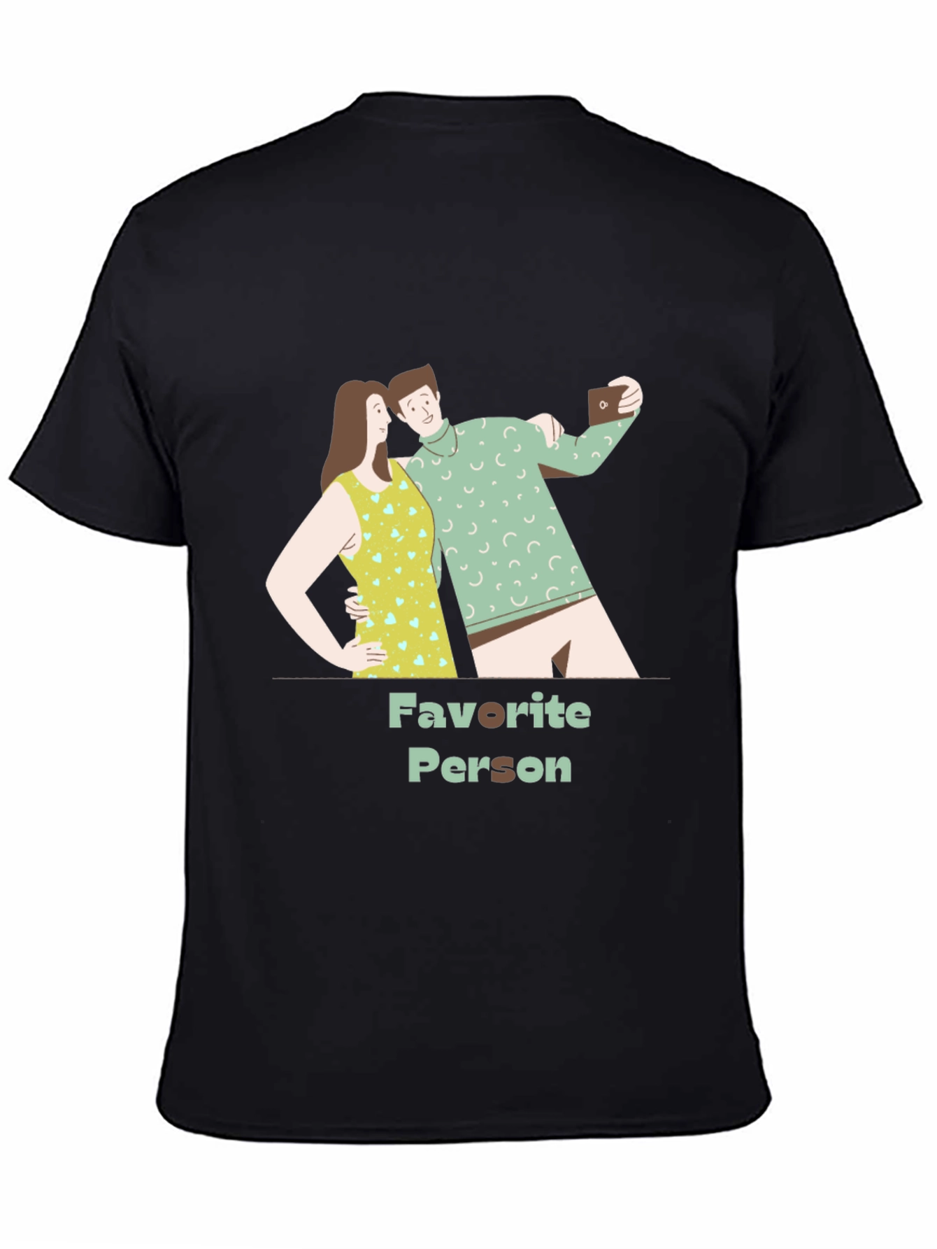 Black Favorite Person Graphic Tee - Stylish Couple Design view 4