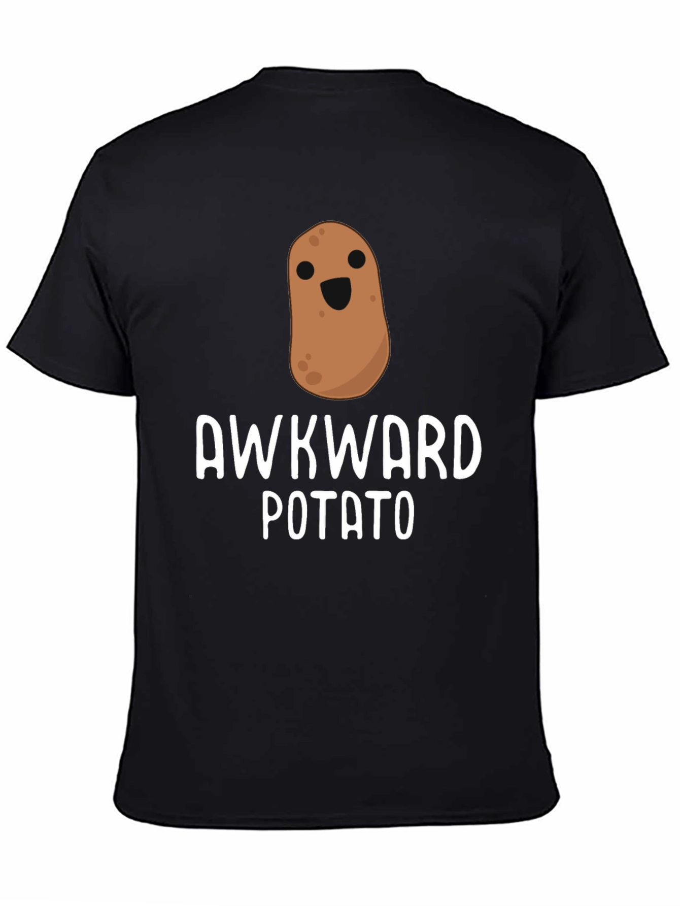 Black Awkward Potato Graphic Tee - Funny Novelty T-Shirt view 4