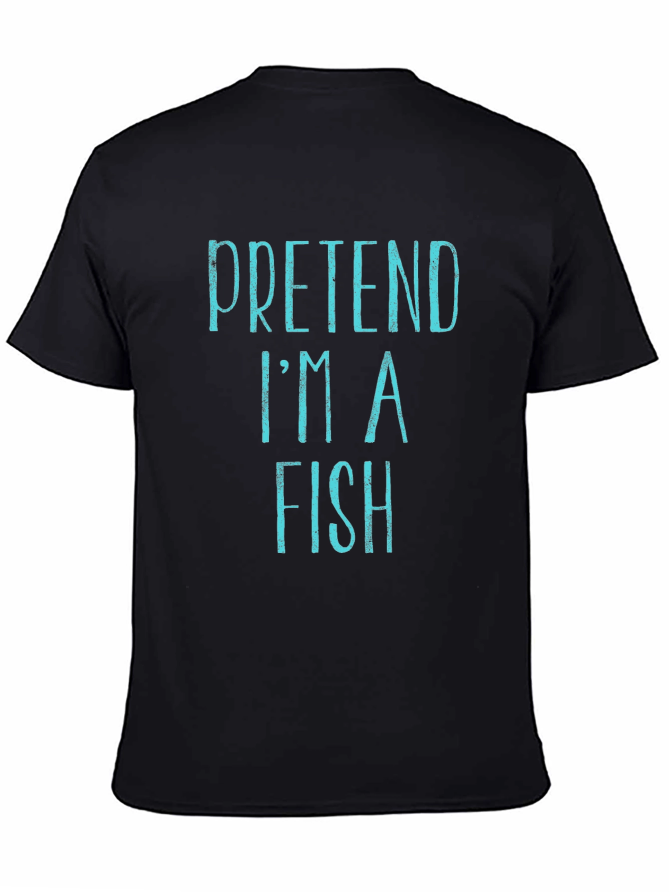 Black Pretend I'm A Fish T-Shirt - Funny Costume Tee view 4