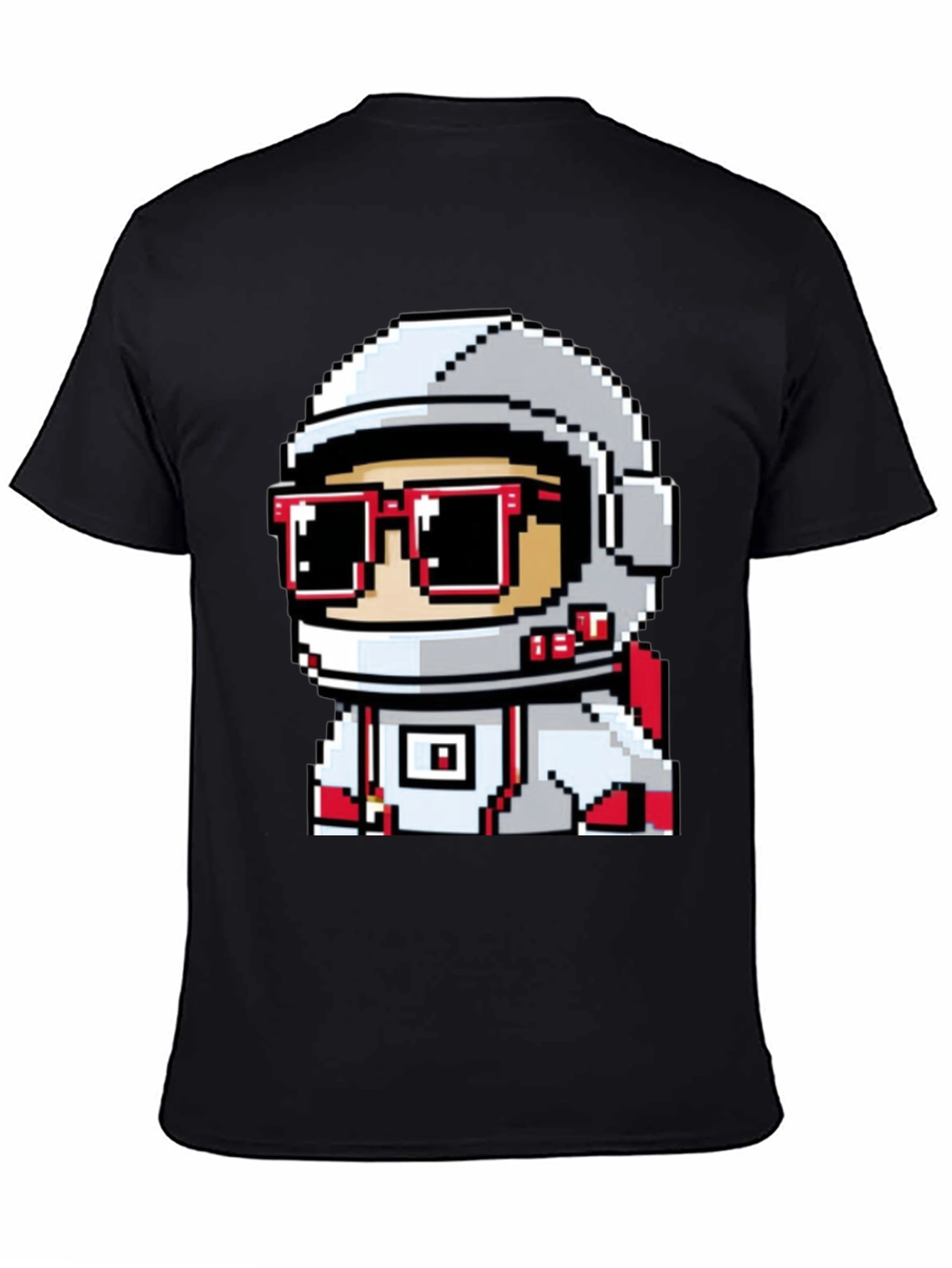 Black Pixel Astronaut Graphic T-Shirt - Cool Space Design view 4