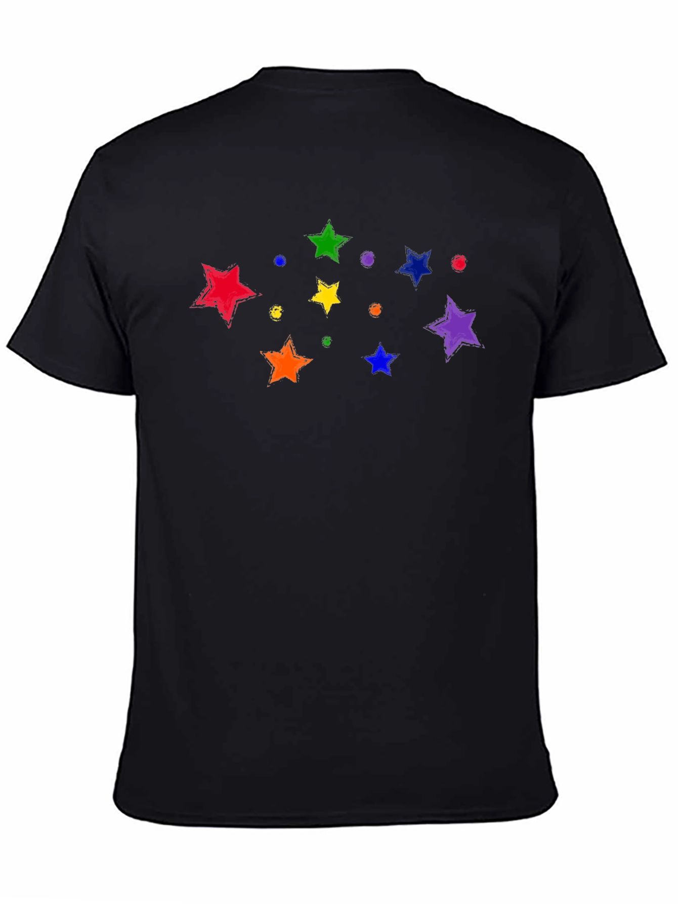 Black Rainbow Star T-Shirt - Colorful Graphic Tee view 4