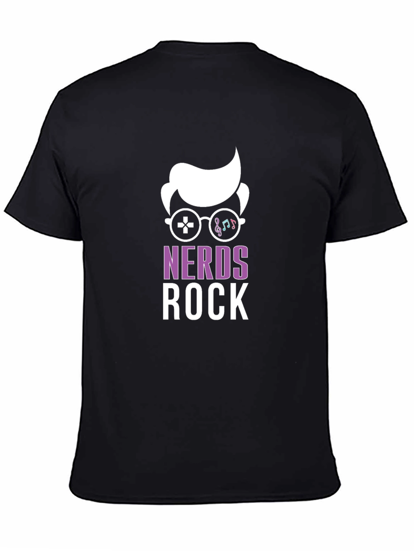 Black Nerds Rock Graphic T-Shirt - Gamer & Music Lover Tee view 4