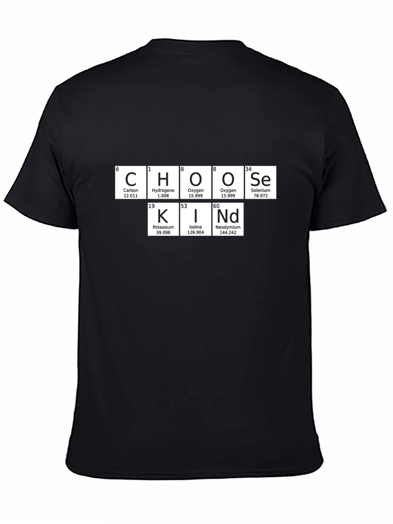 Black Choose Kind Periodic Table T-Shirt view 4