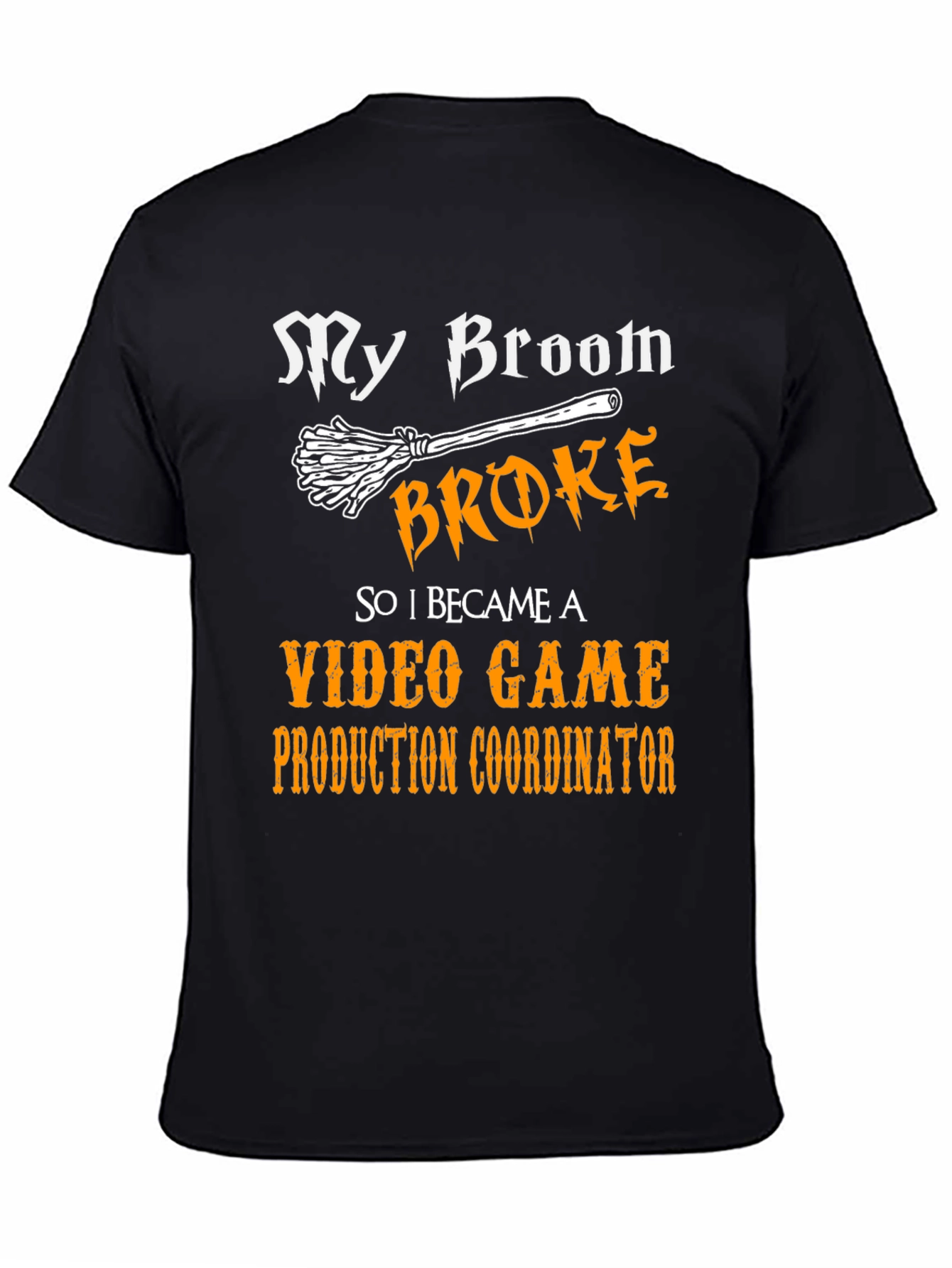 Black Funny Video Game Production Coordinator T-Shirt view 4