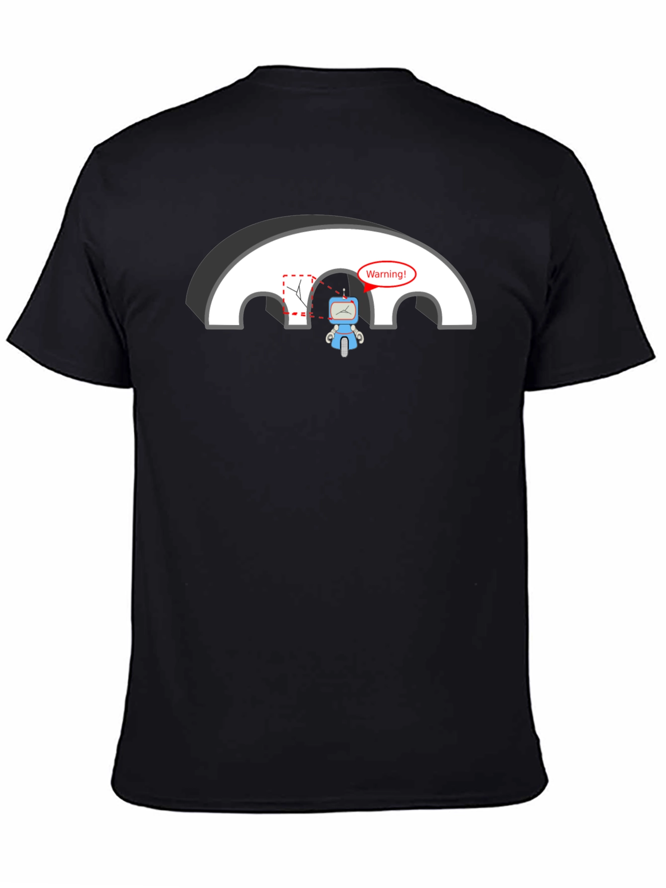 Black Robot Warning T-Shirt - Circuit Humor view 4