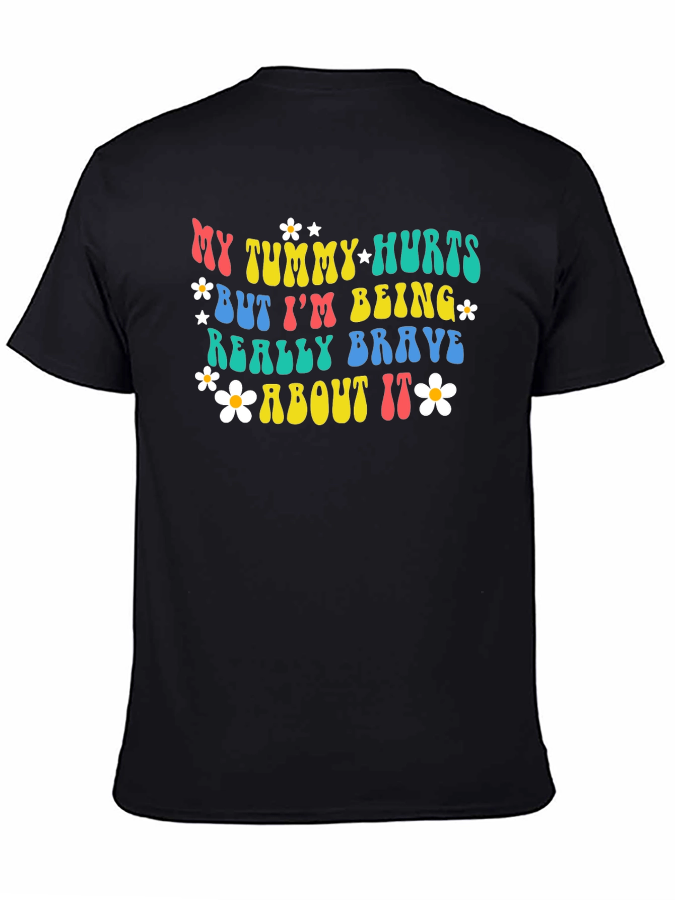 Black My Tummy Hurts Funny Graphic Tee view 4
