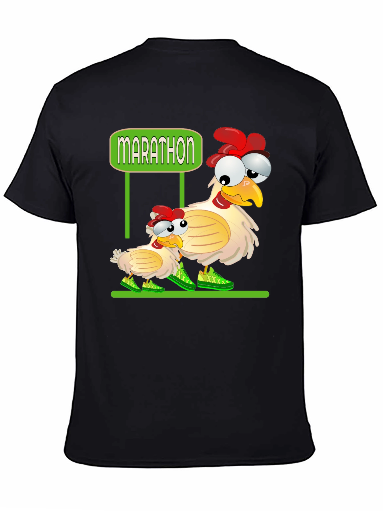 Black Marathon Chicken T-Shirt view 4