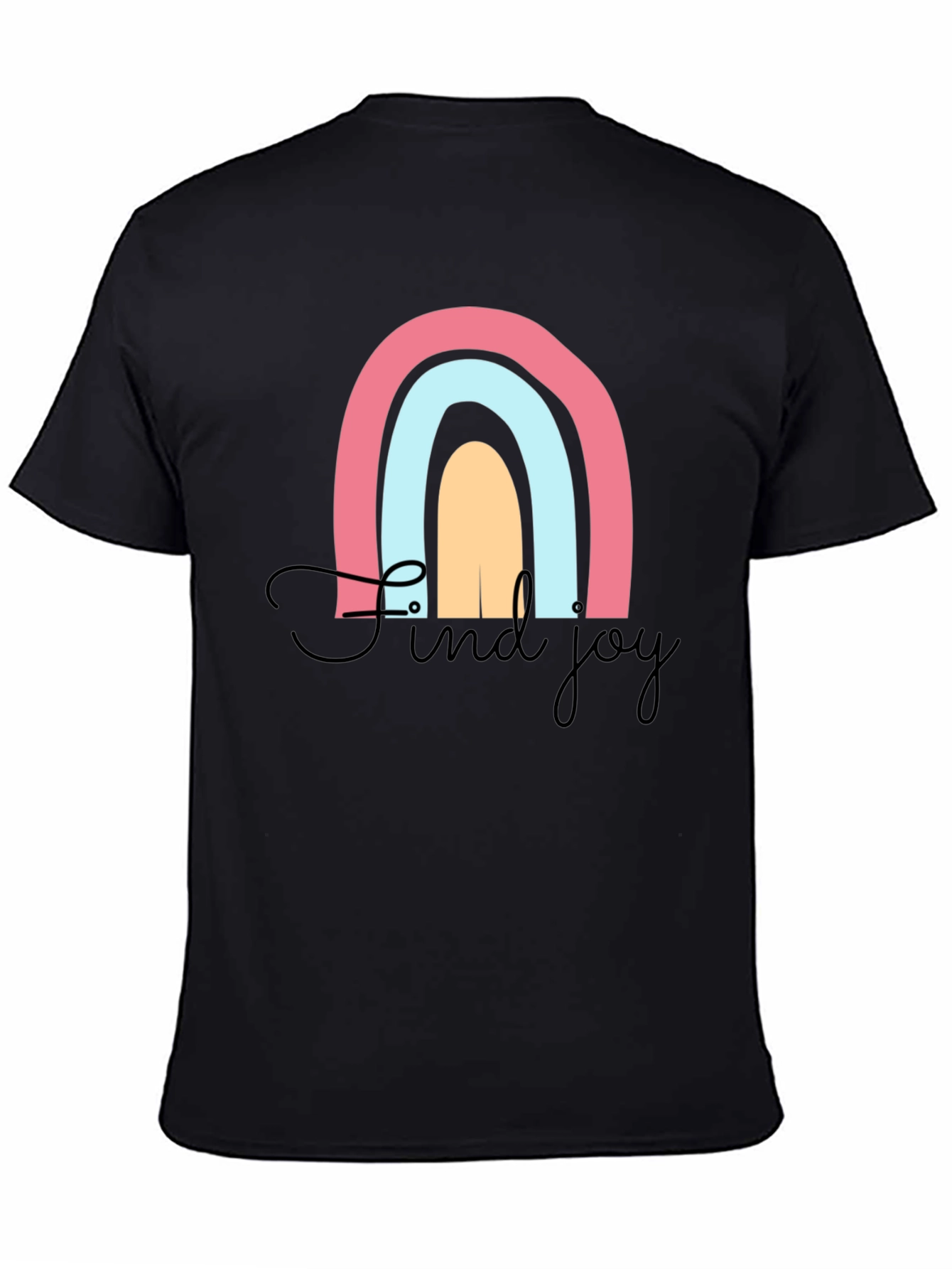 Black Find Joy Rainbow Graphic T-Shirt - Black view 4