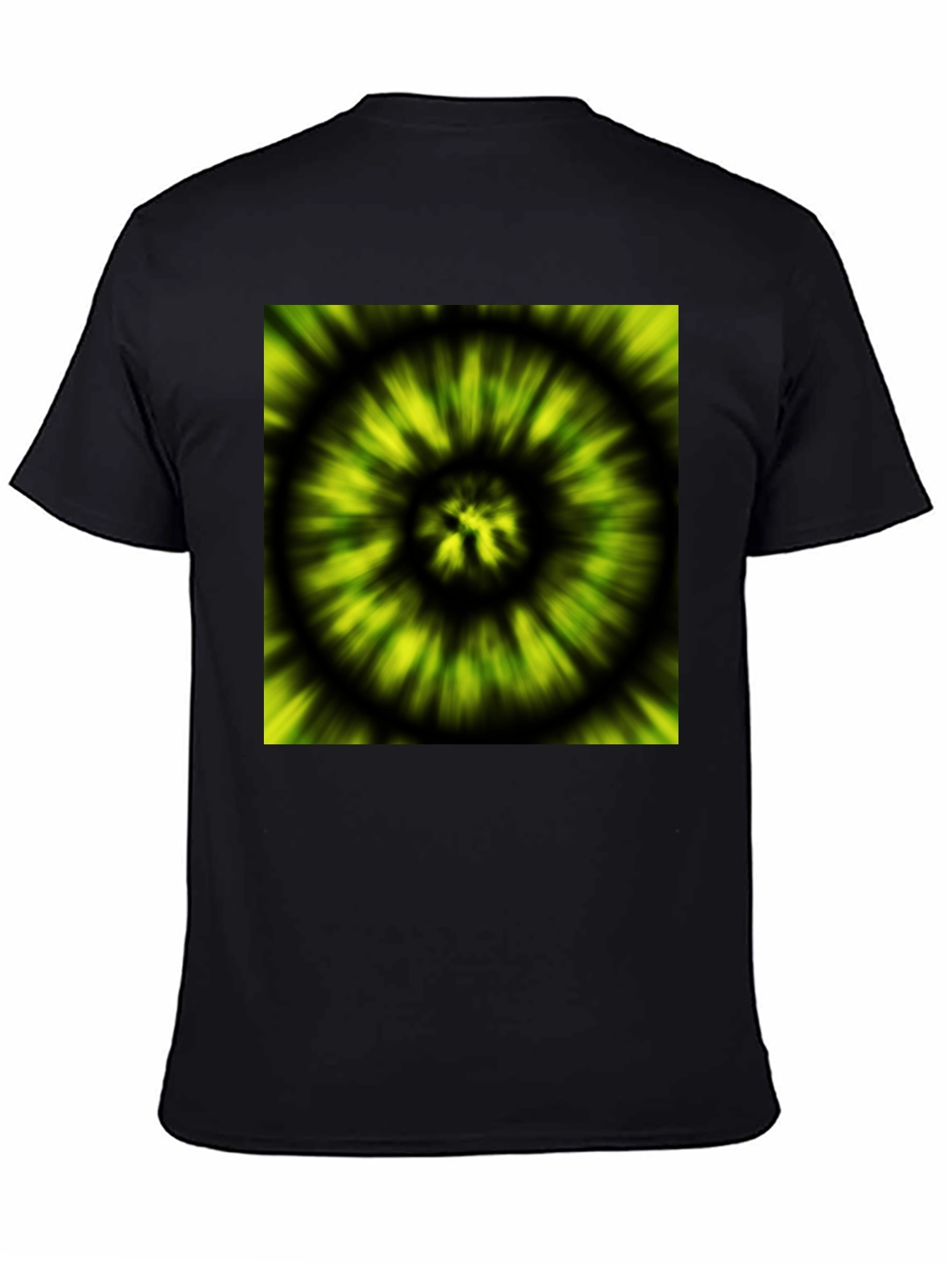 Black Hypnotic Swirl Tee - Green & Black Graphic Print view 4