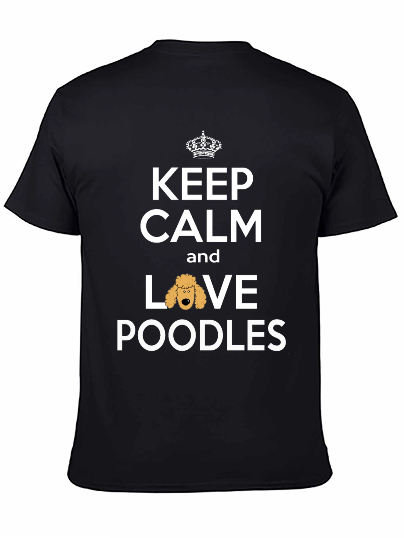 Black Keep Calm and Love Poodles T-Shirt view 4