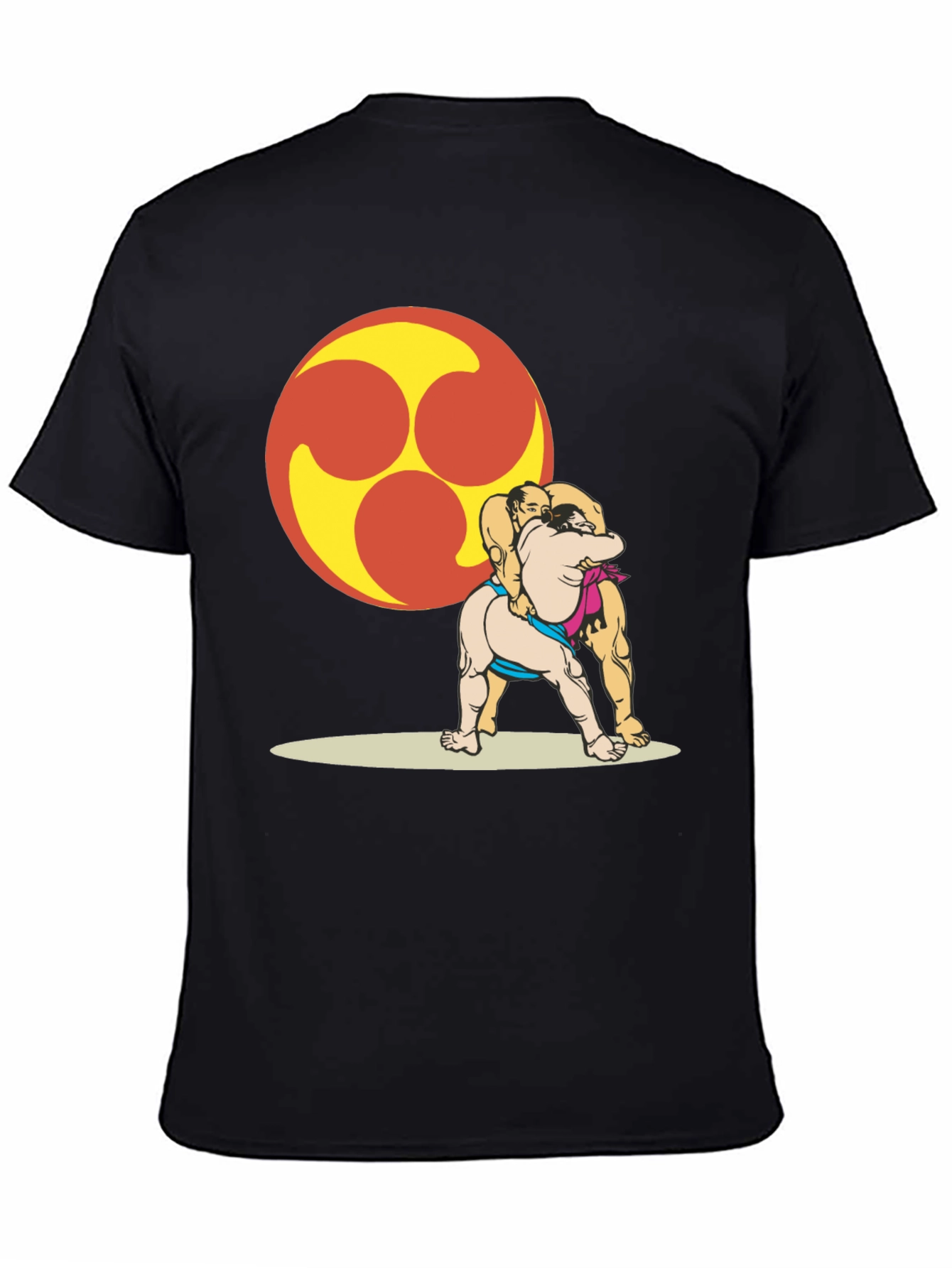 Black Sumo Wrestlers T-Shirt - Unique Graphic Tee view 4