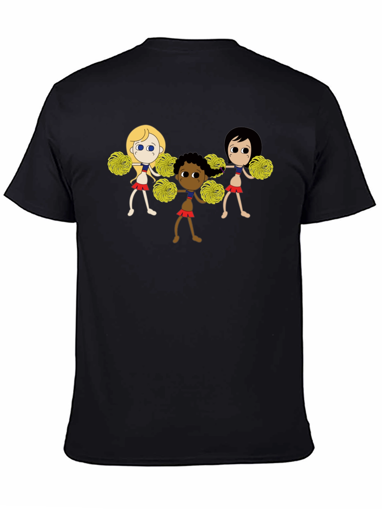 Black Cheerleader Squad Graphic Black T-Shirt view 4