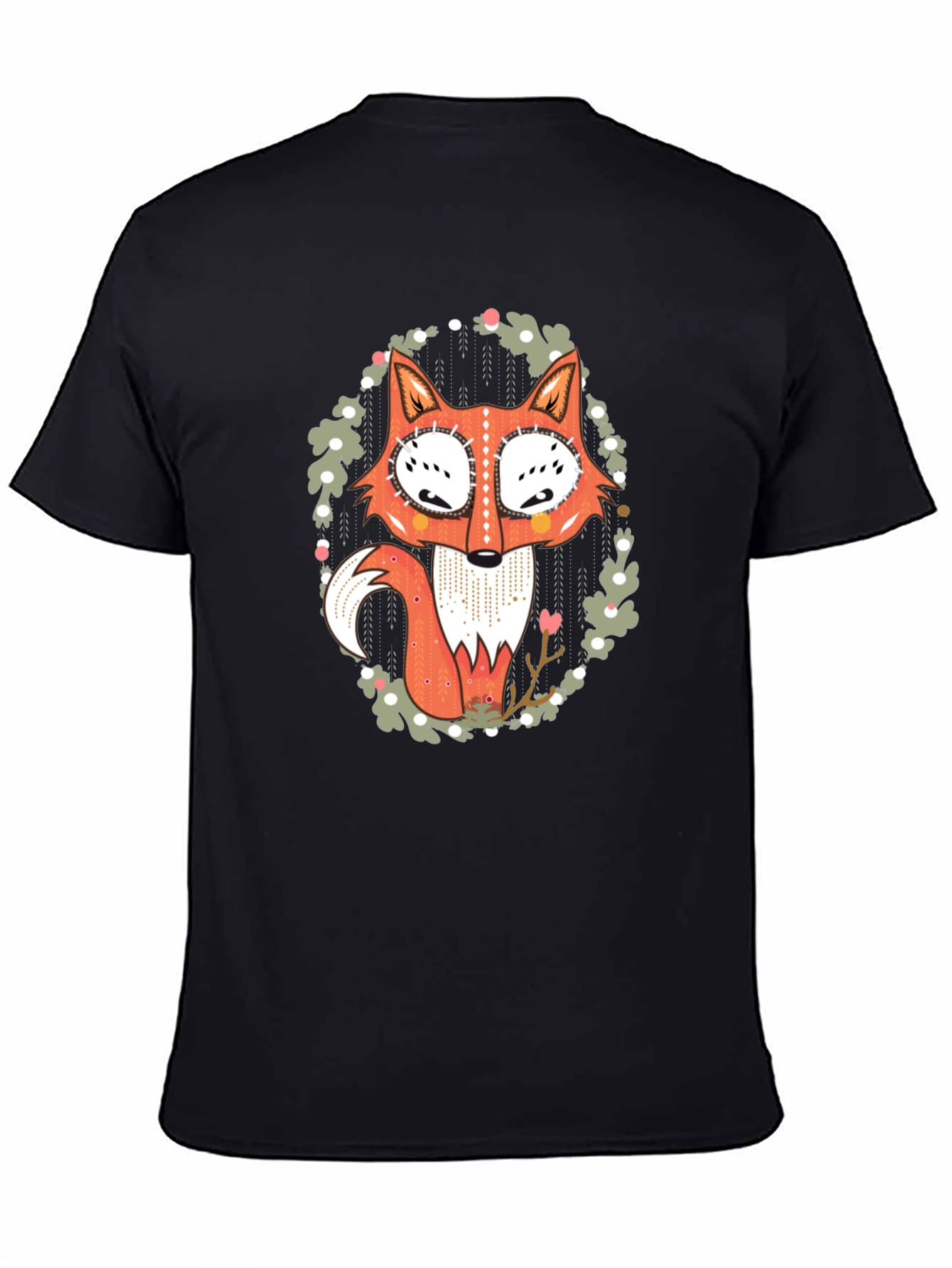 Black Fox Graphic Print Black T-Shirt view 4