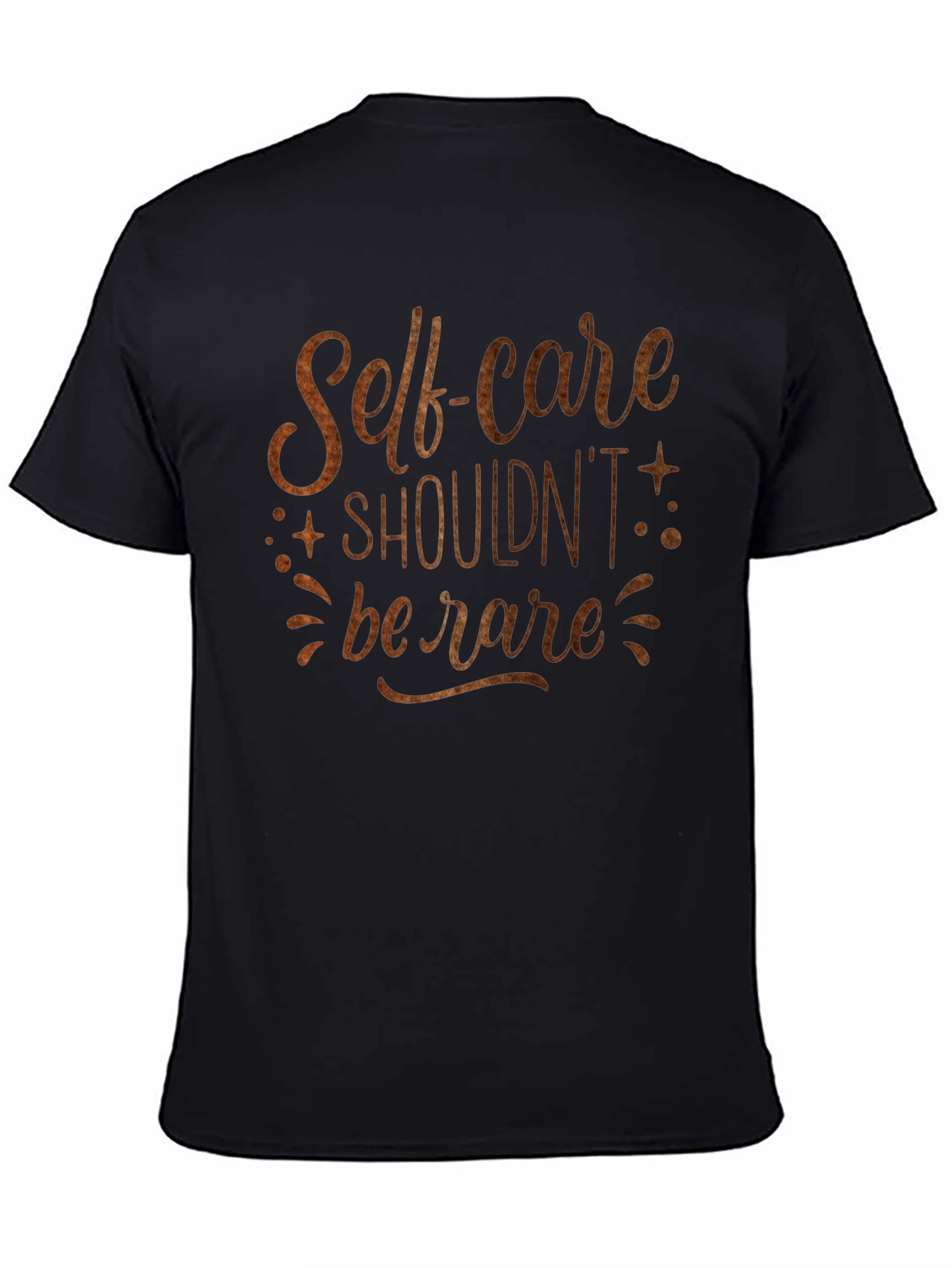 Black Self-Care Graphic T-Shirt: Black Cotton Blend Casual Tee view 4