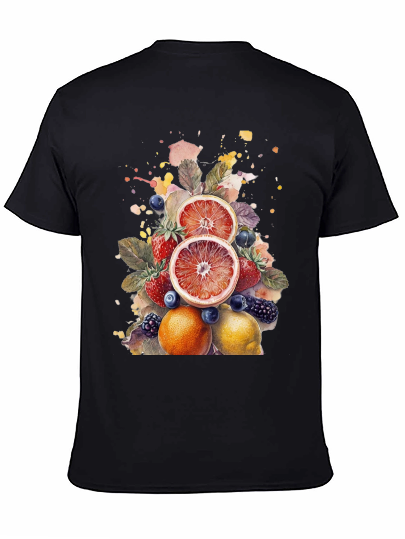 Black Fruit Splash Graphic Tee view 4