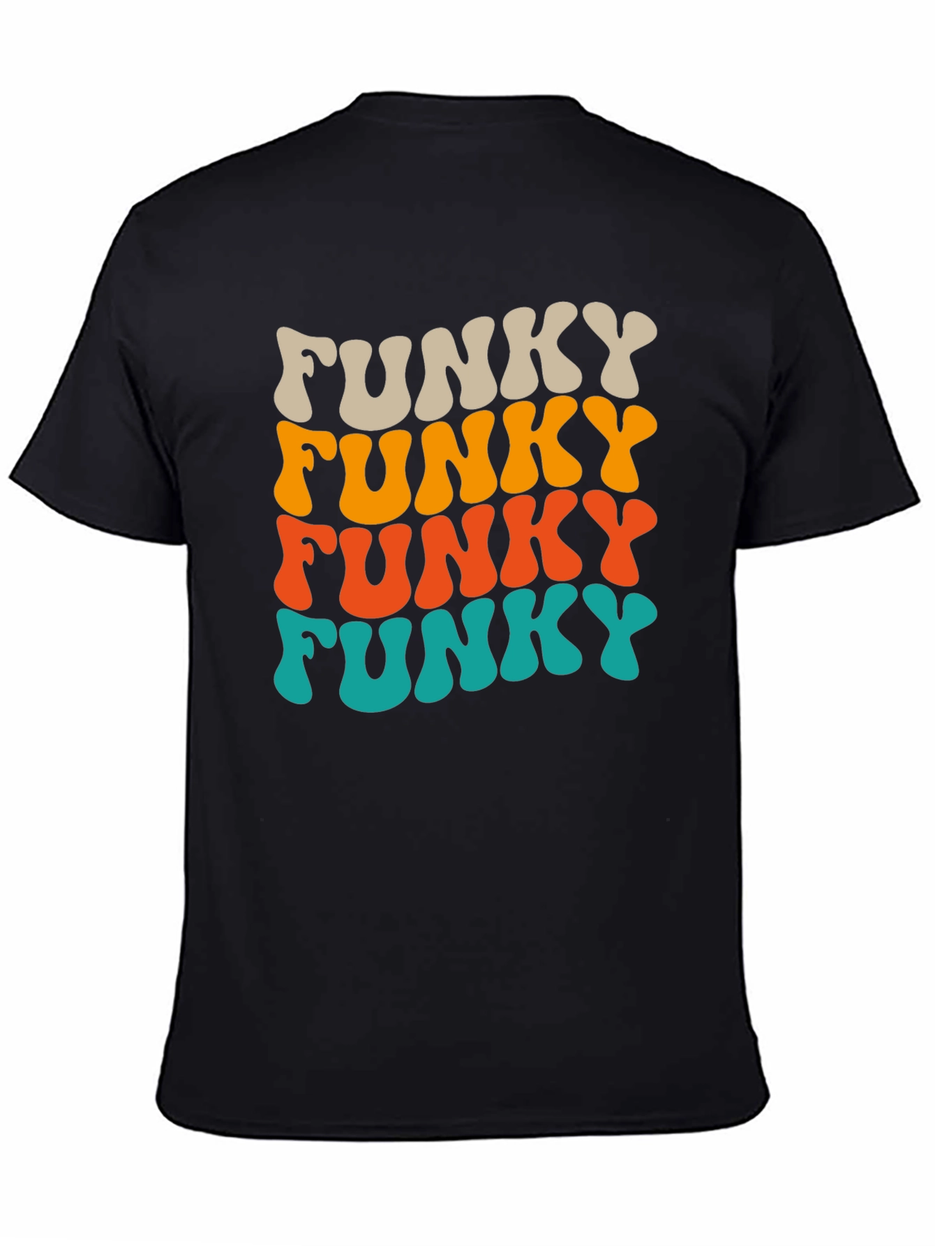 Black Funky Retro Style Graphic T-Shirt view 4