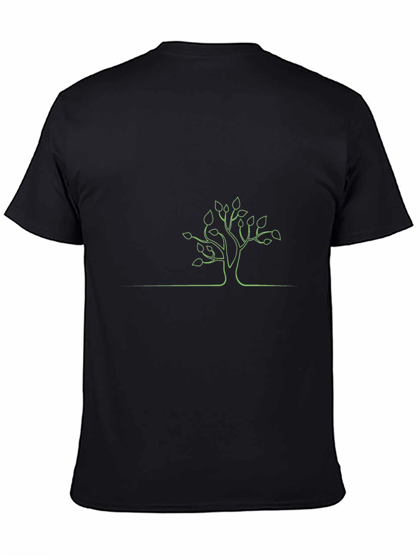Black Minimalist Tree Graphic T-Shirt view 4