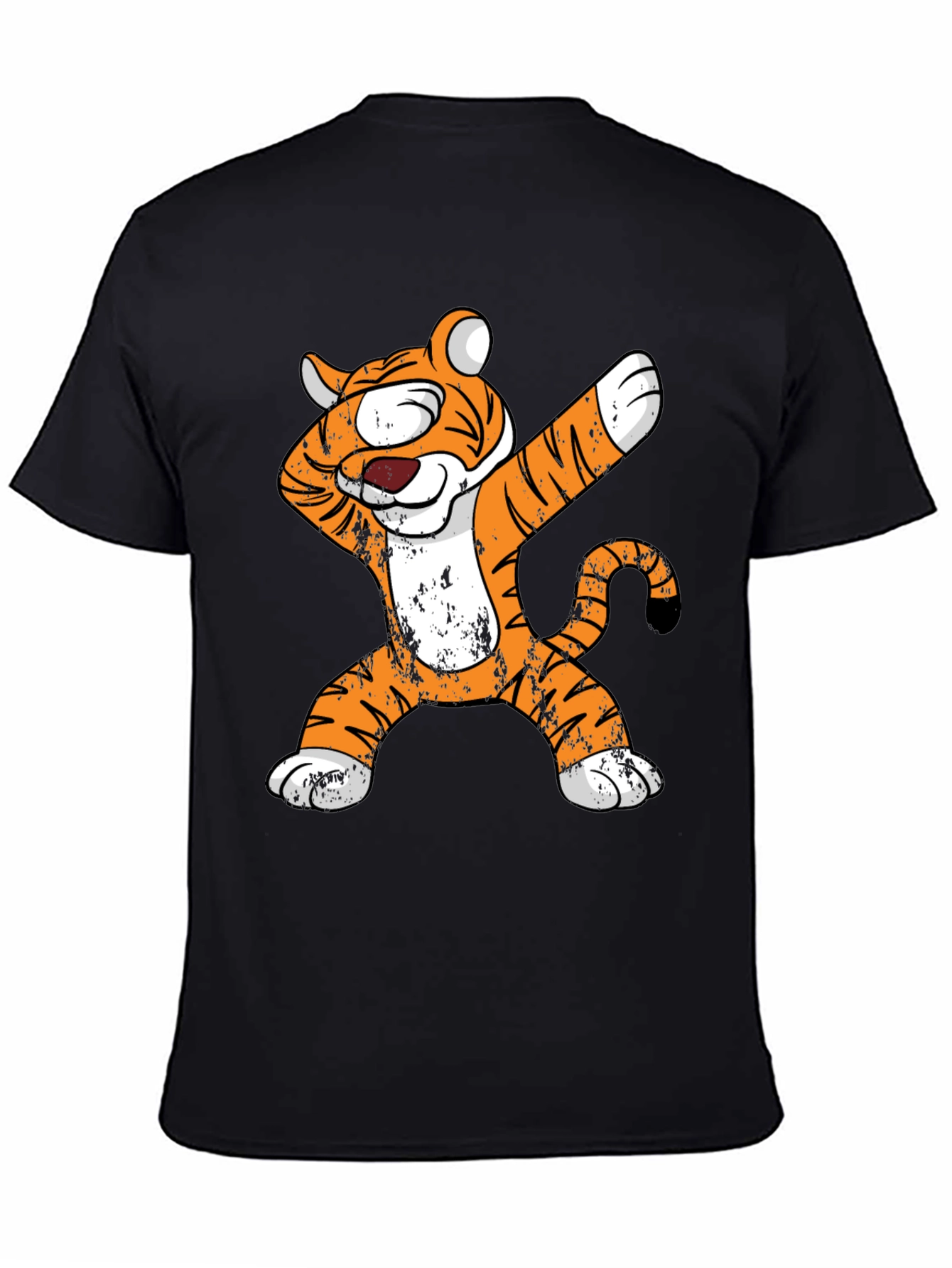 Black Dabbing Tiger Graphic Tee - Cool Animal Lover Shirt view 4