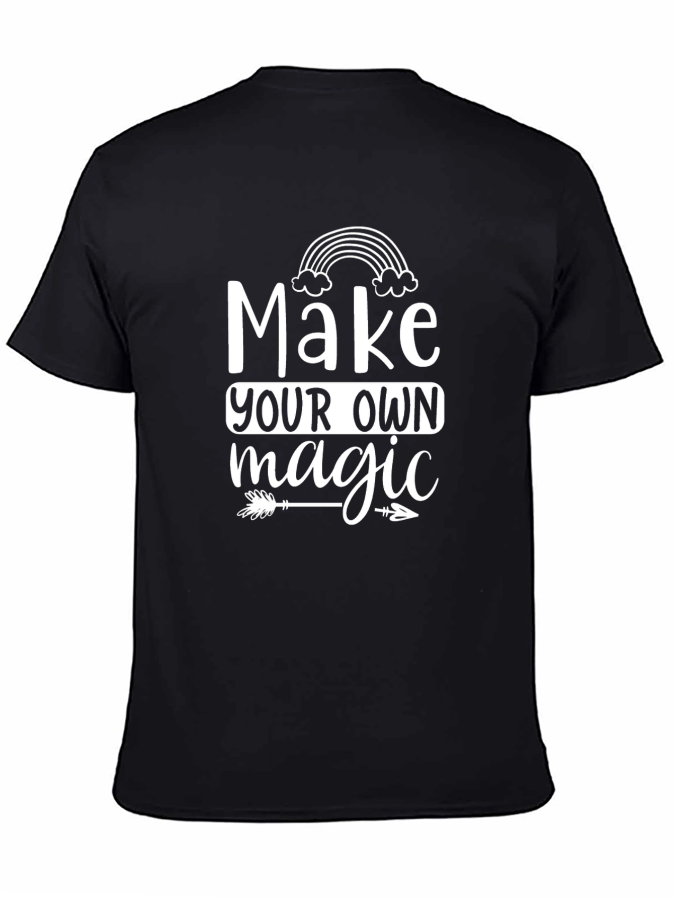 Black Make Your Own Magic Graphic Tee - Black Cotton T-Shirt view 4
