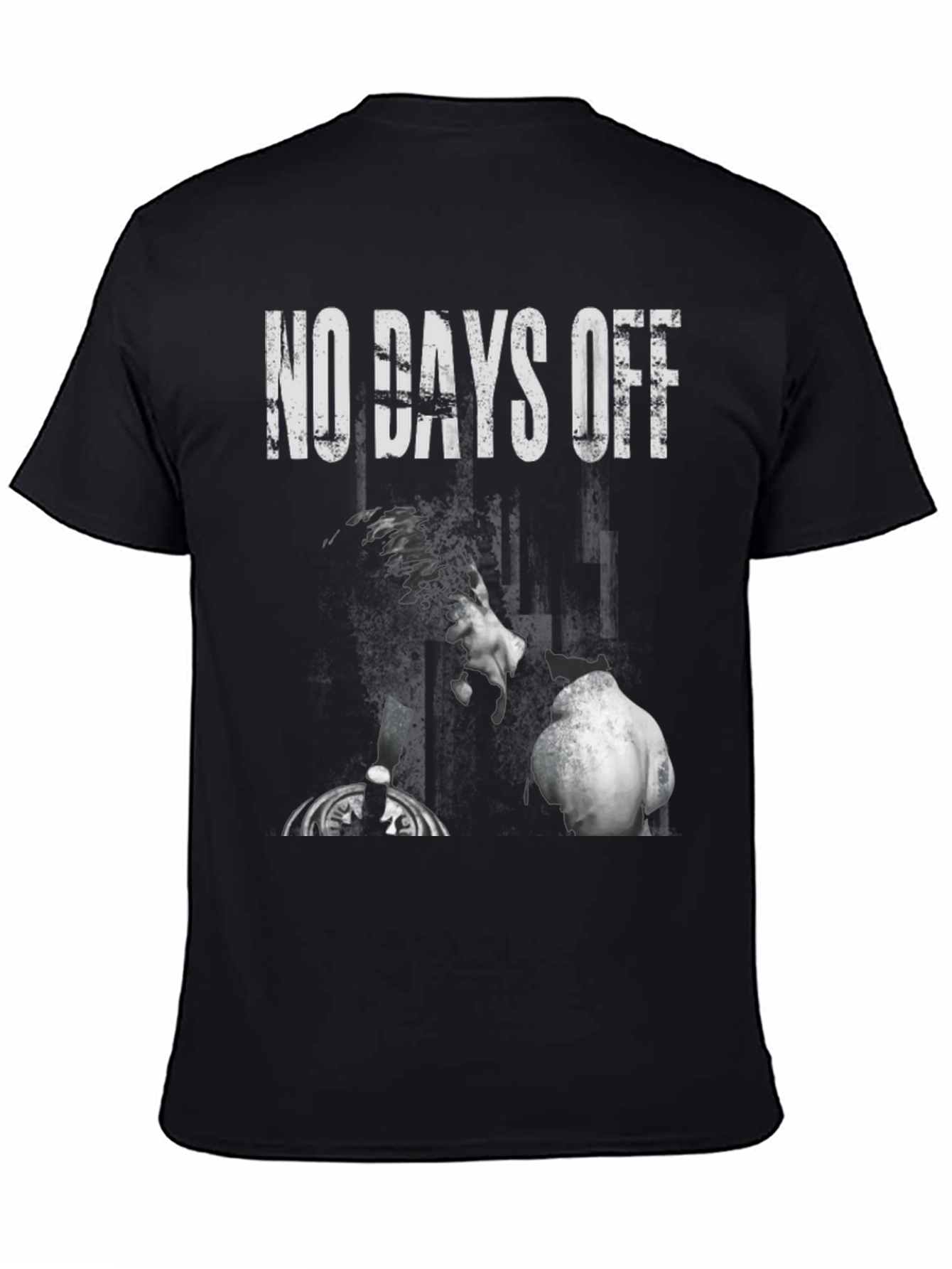 Black No Days Off Graphic Print Tee - Gym & Fitness view 4