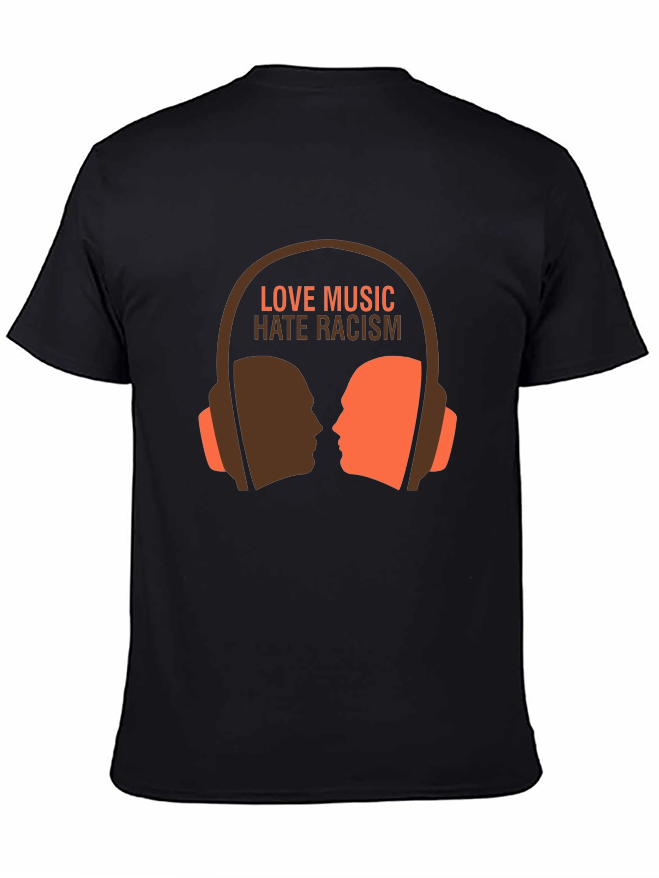 Black Love Music Hate Racism Graphic Tee view 4