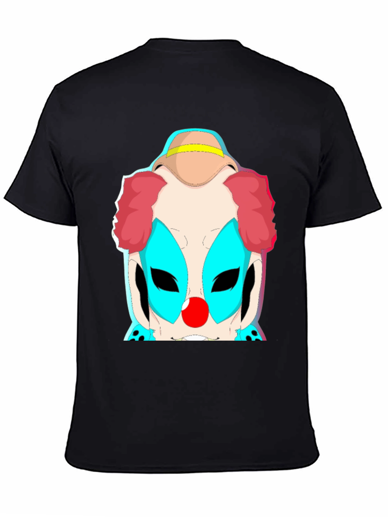 Black Clown Graphic Tee - Bold Black Cotton T-Shirt view 4