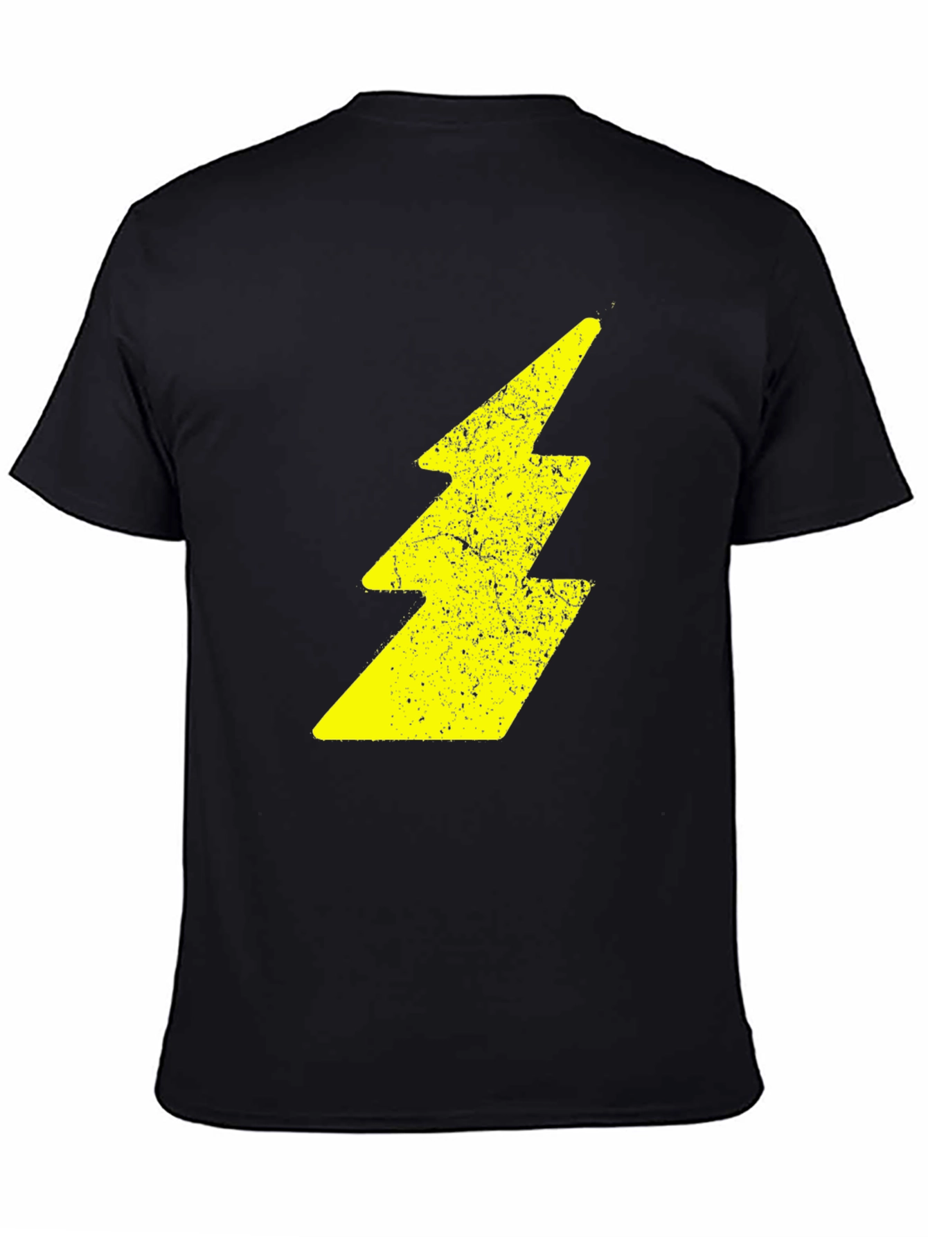 Black Lightning Bolt Graphic Black T-Shirt view 4