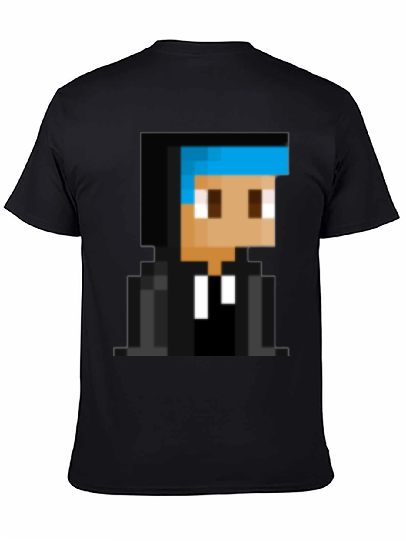 Black Pixelated Gamer T-Shirt - Black Cotton Tee view 4