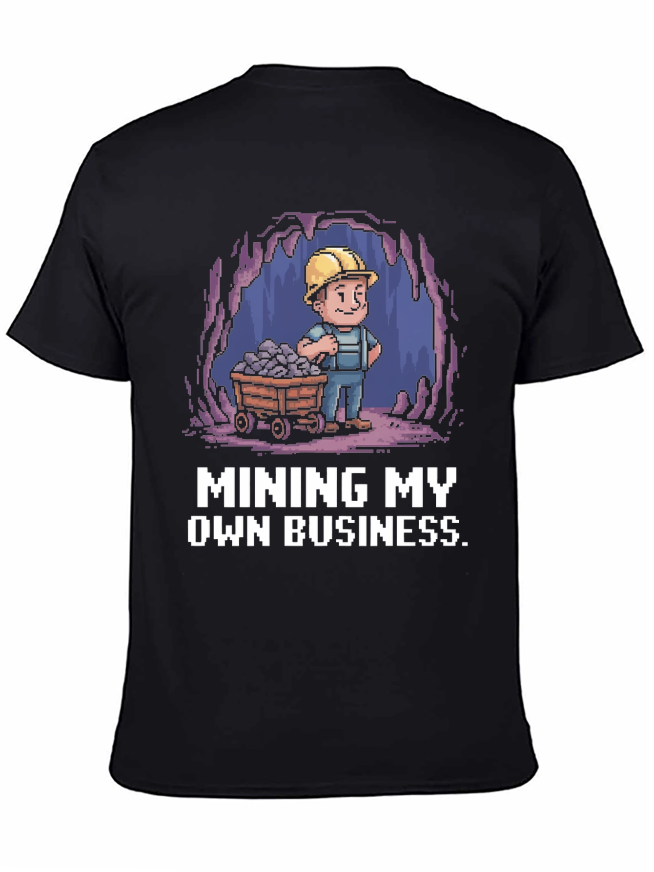 Black Mining My Own Business T-Shirt - Black Novelty Tee view 4