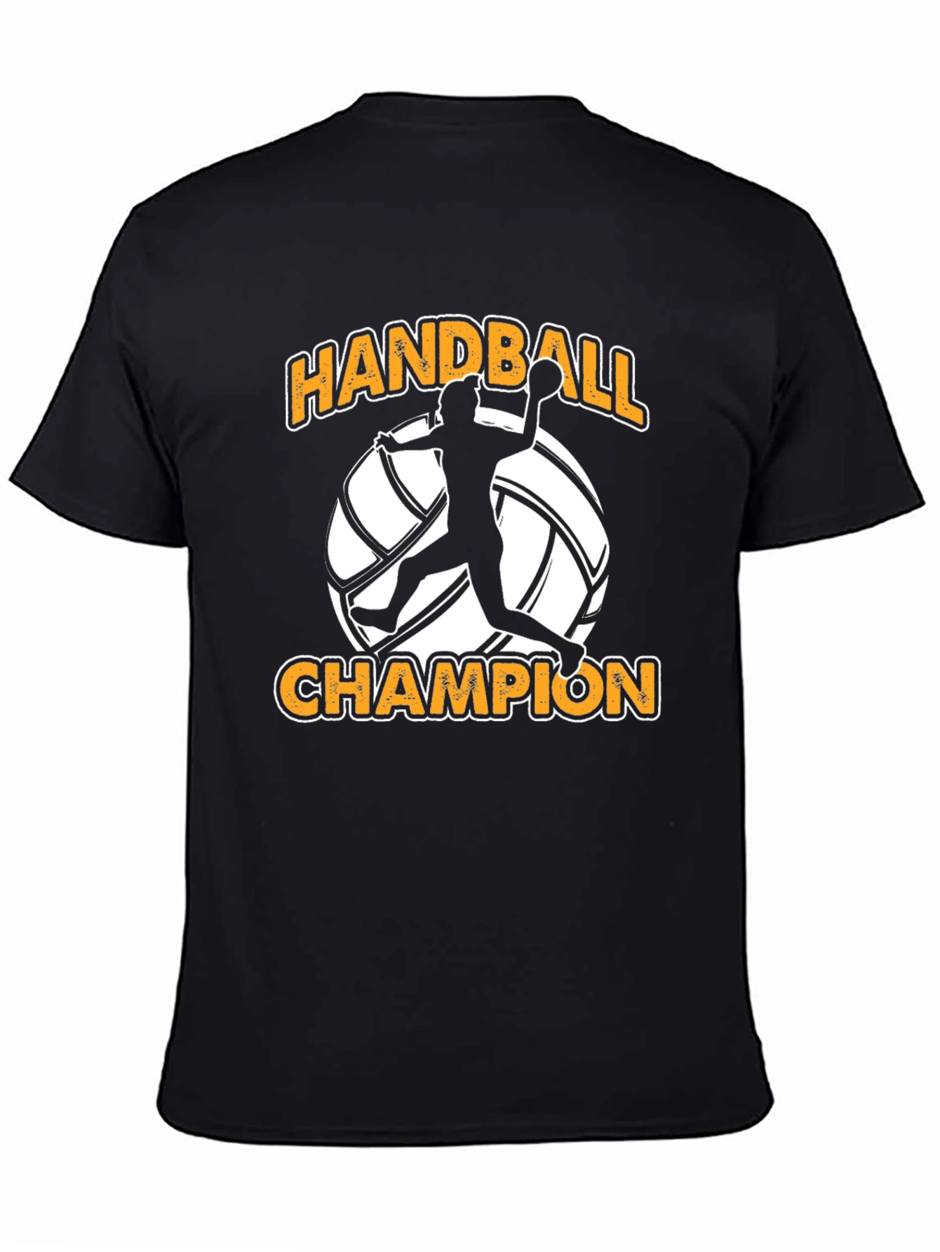 Black Handball Champion Black T-Shirt for Sports Fans view 4