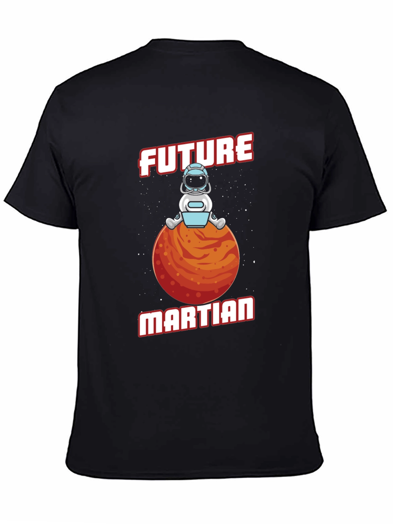 Black Future Martian T-Shirt - Space Astronaut Tee view 4