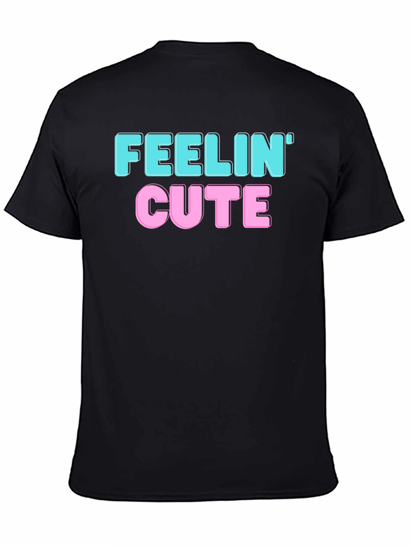 Black Feelin' Cute Graphic Tee - Black view 4