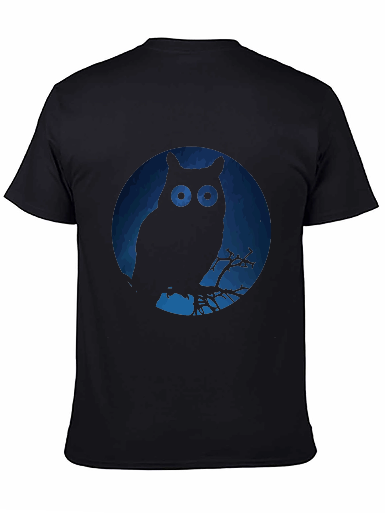 Black Owl Silhouette Graphic T-Shirt view 4