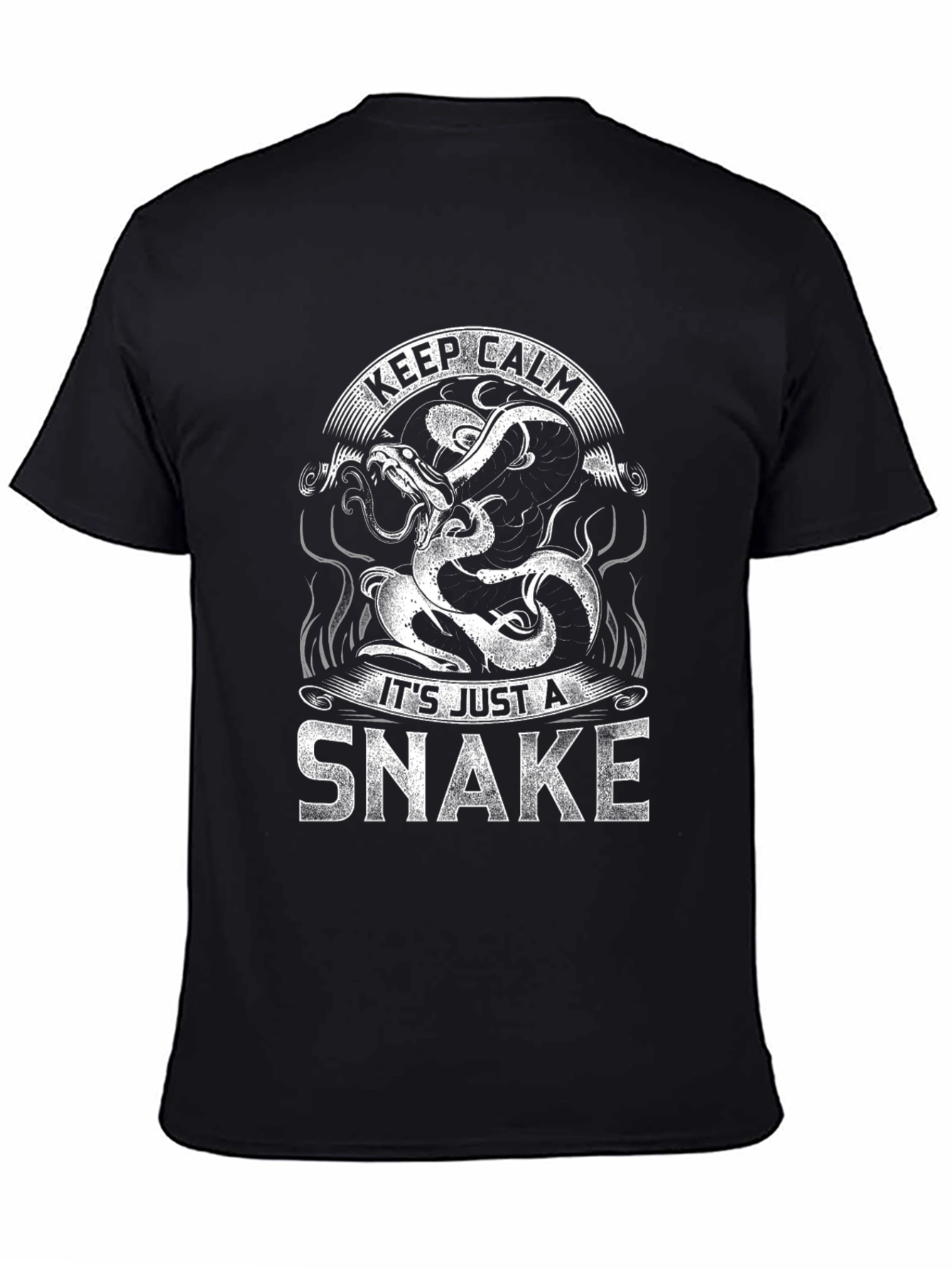 Black Keep Calm It's Just a Snake T-Shirt view 4