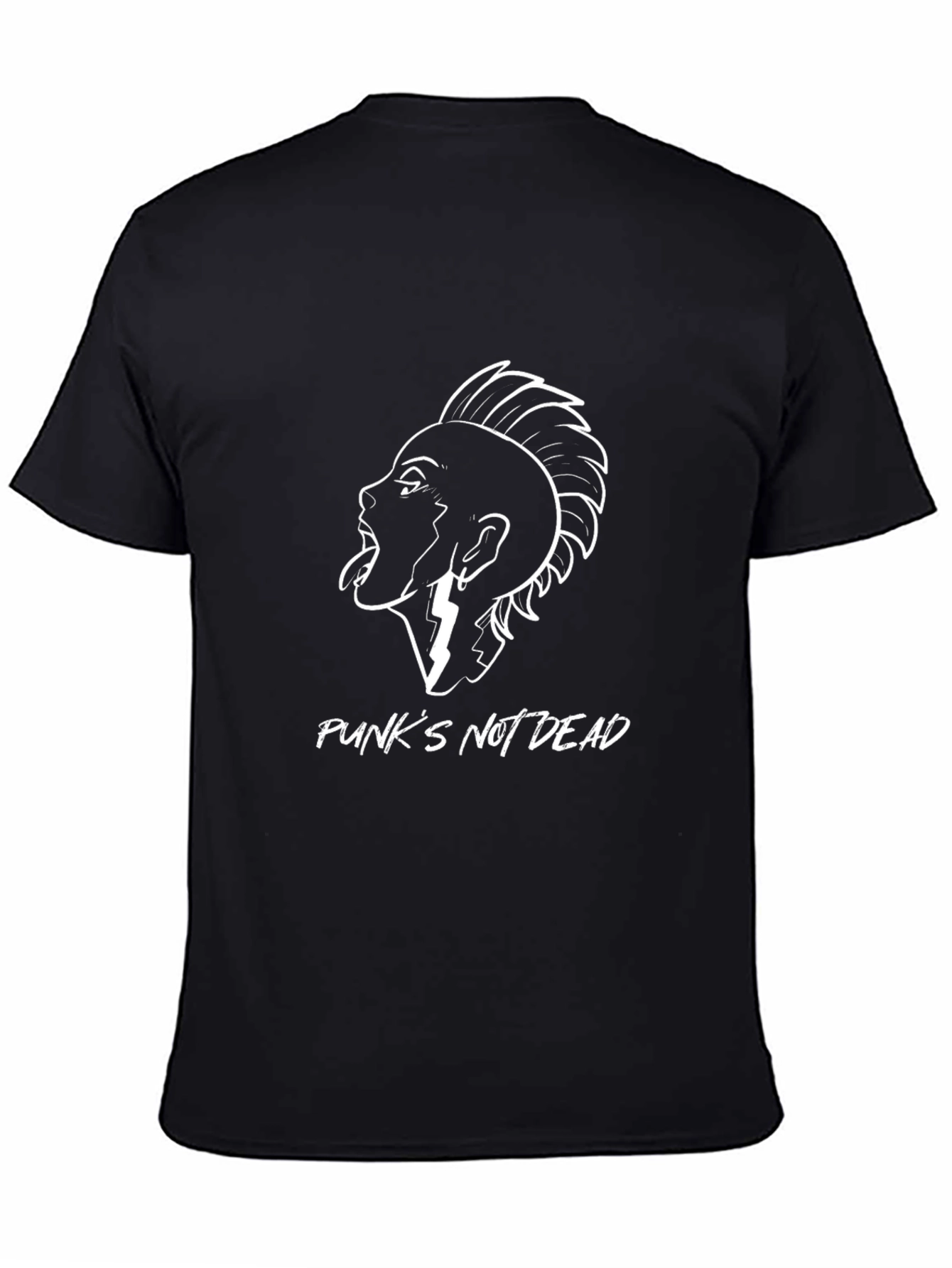 Black Punk's Not Dead Graphic Tee - Black view 4
