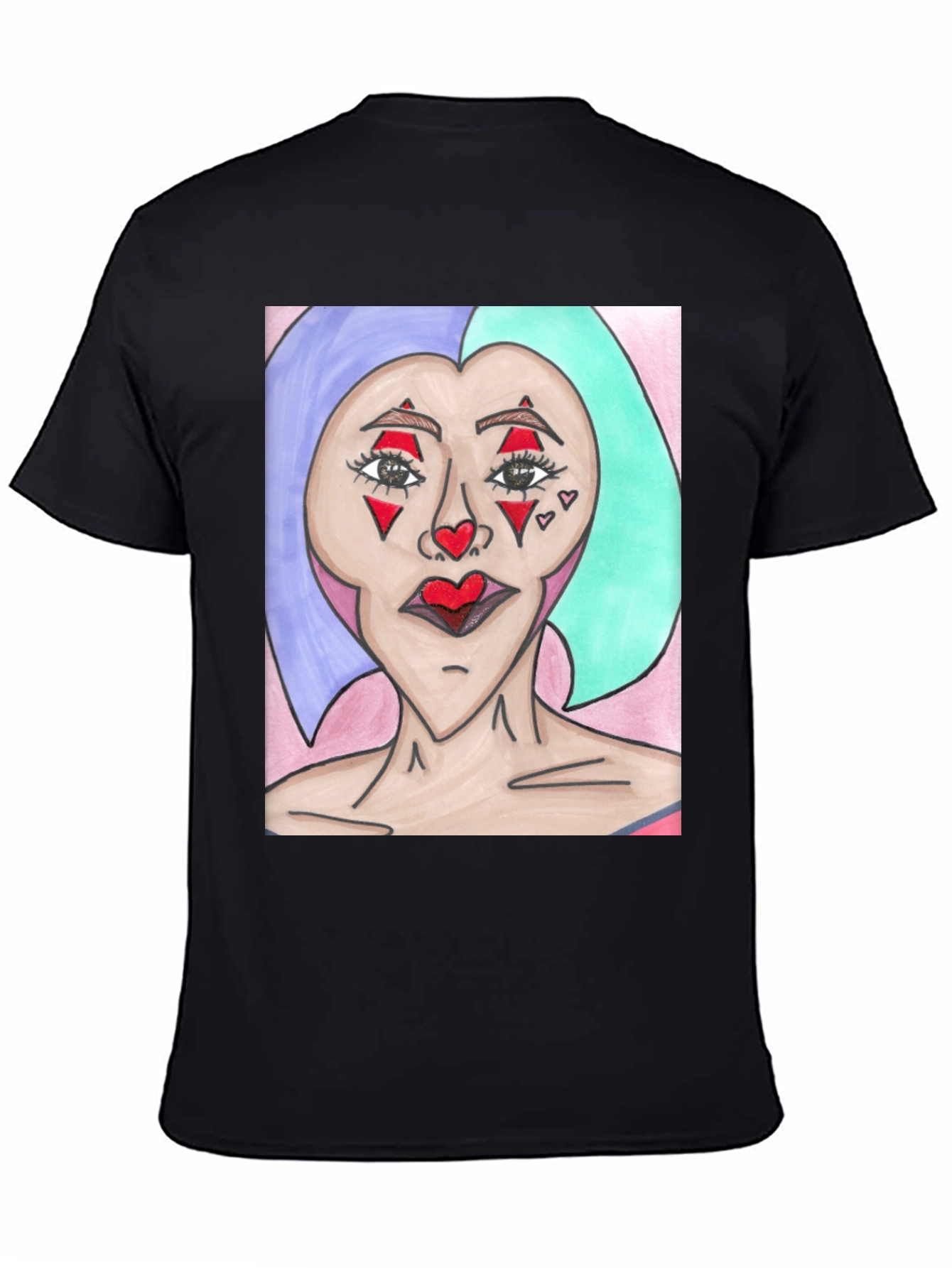 Black Unique Art Graphic Tee - Statement T-Shirt view 4