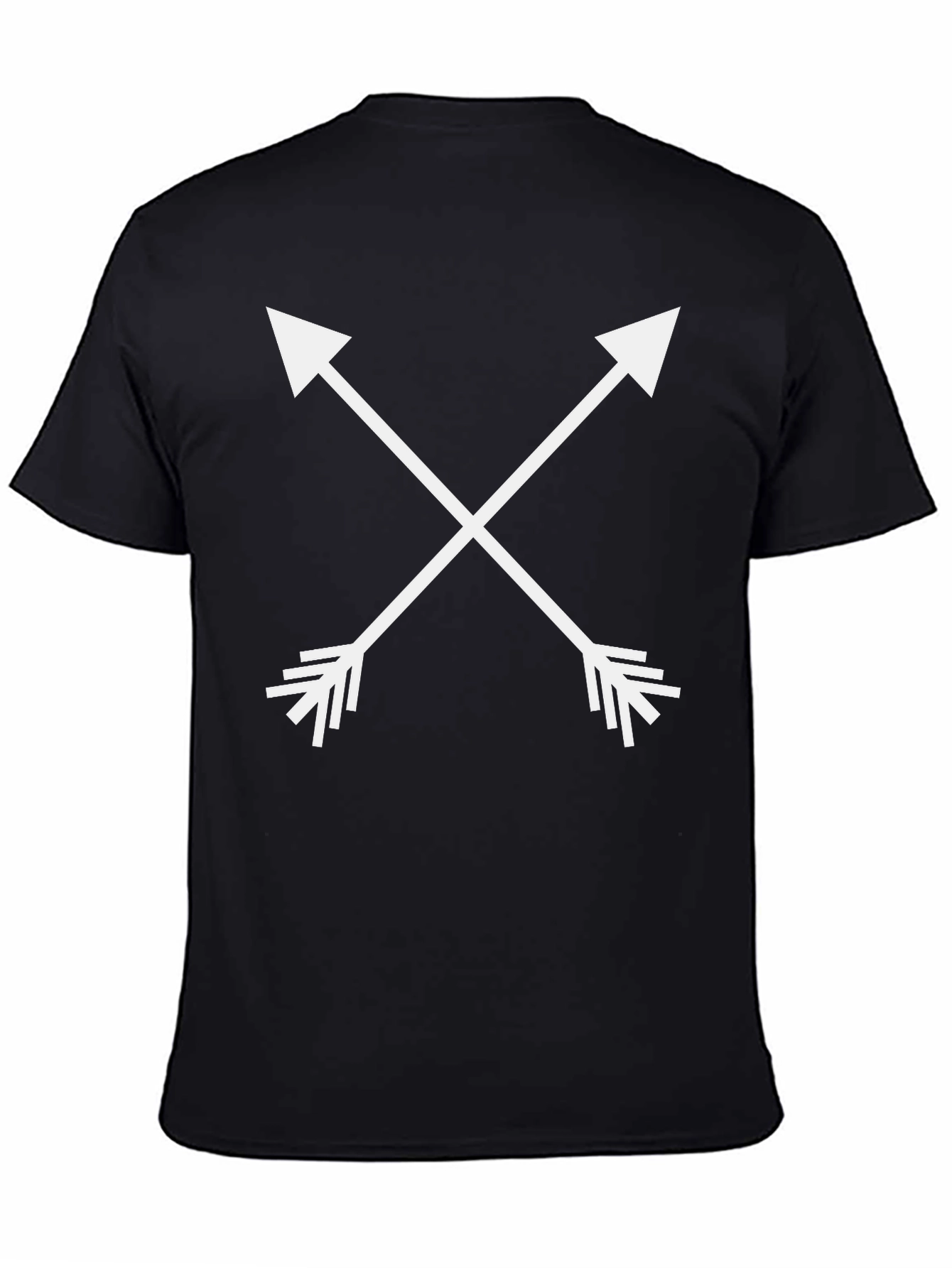 Black Crossed Arrows Graphic Tee - Men's Black Casual T-Shirt view 4